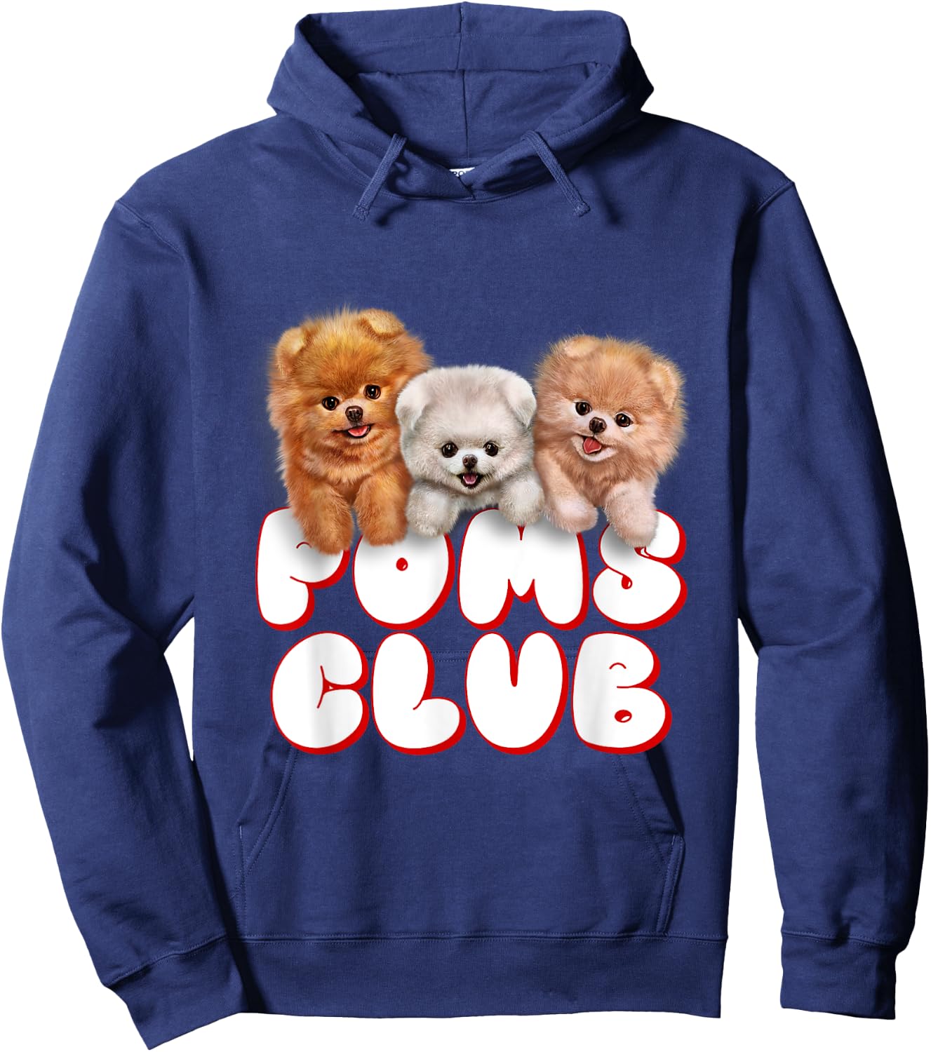 Cute Pomeranian Puppy, Poms Club, Baby Dog Hoodie - Hoodie | Navy