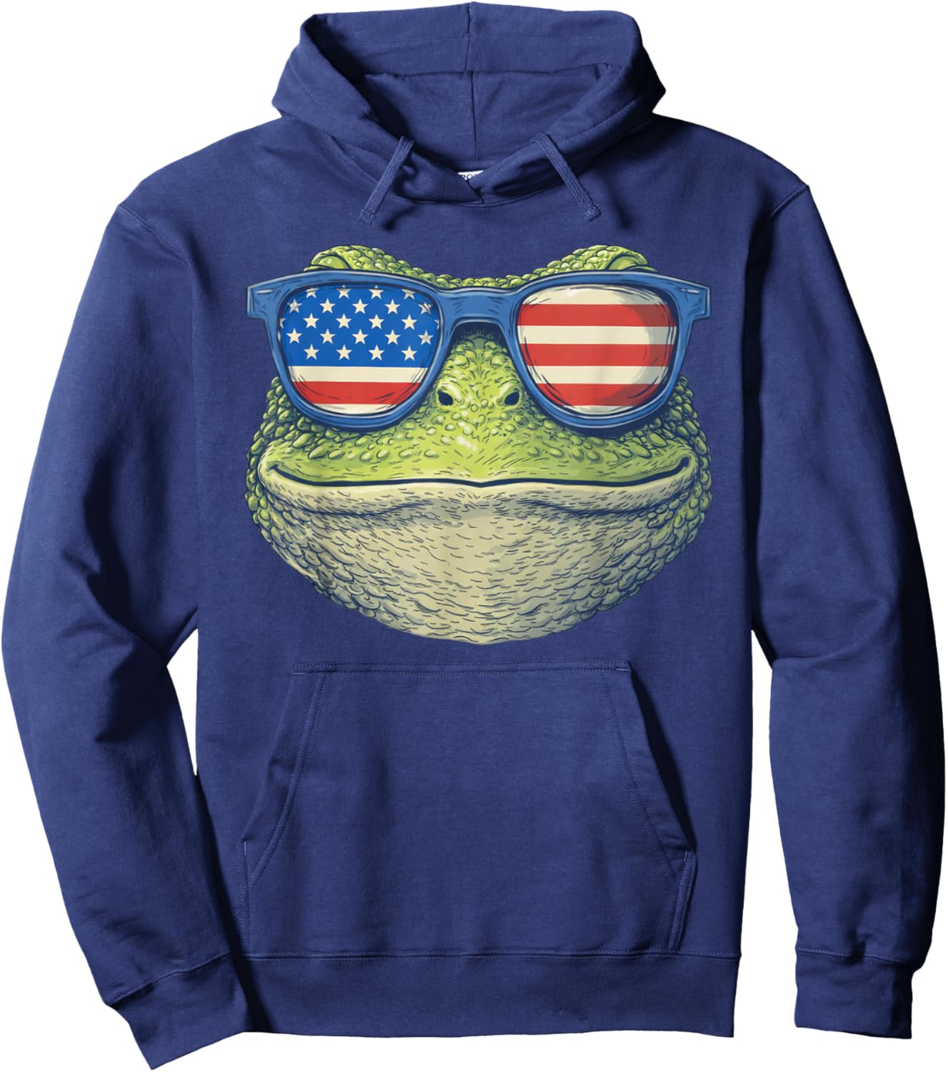 Frog Sunglasses American Flag 4th of July Hoodie - Hoodie | Navy