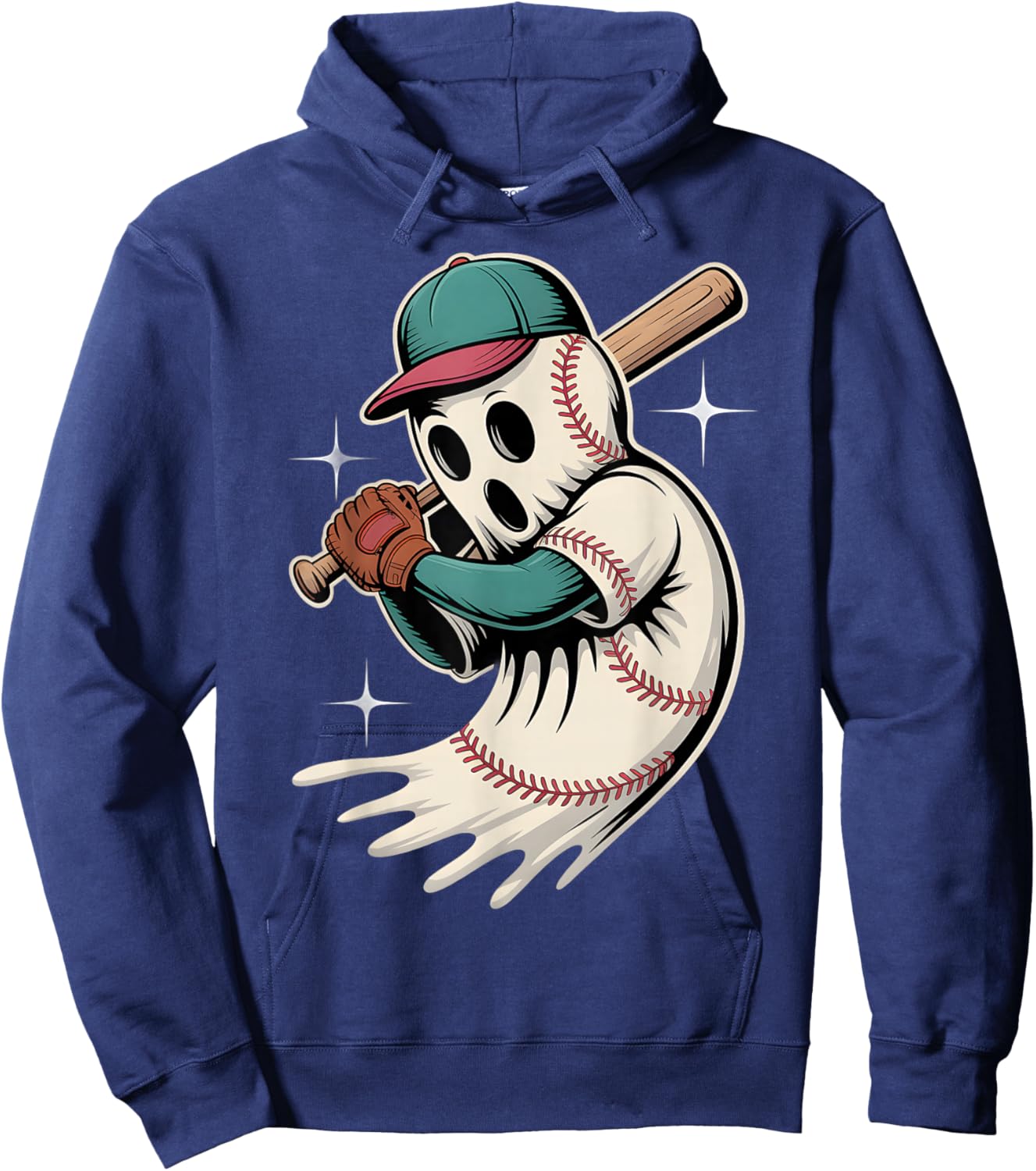 Baseball Ghost Halloween Sports Design Hoodie - Hoodie | Navy
