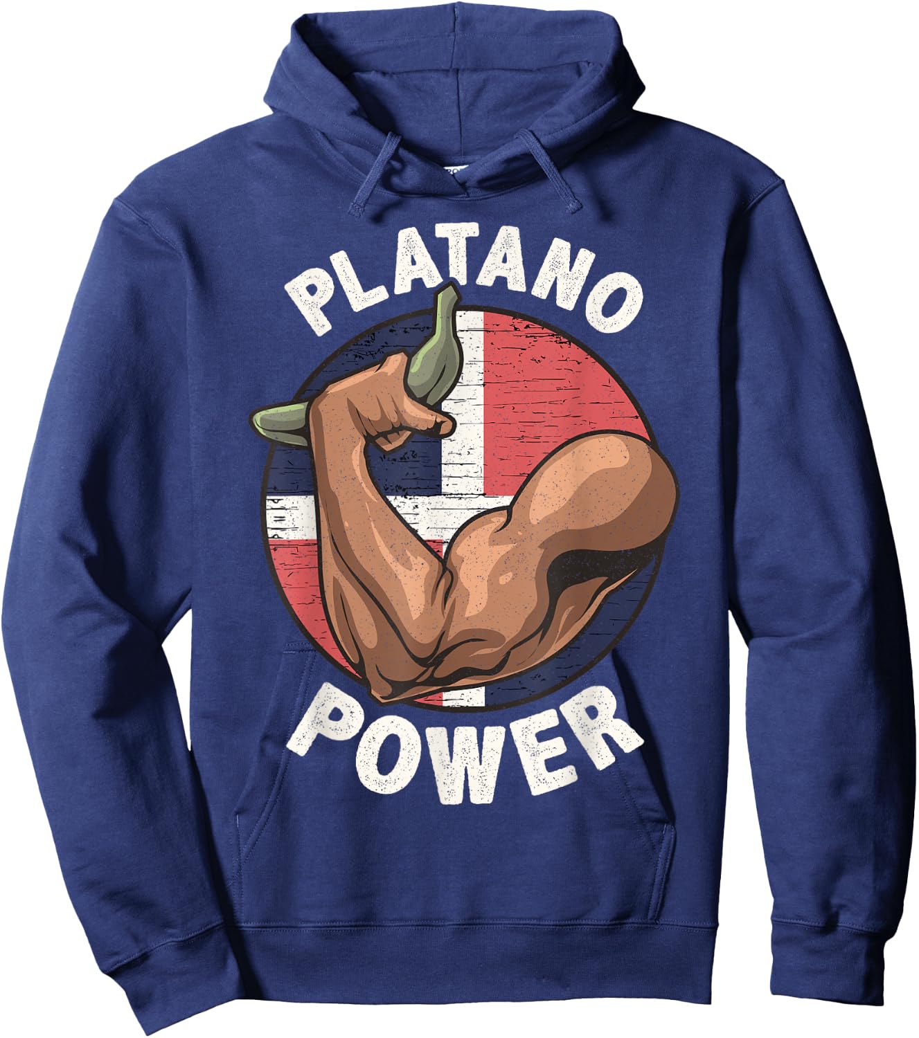 Platano Power Dominican Republic Pride Merch Hoodie - Hoodie | Navy