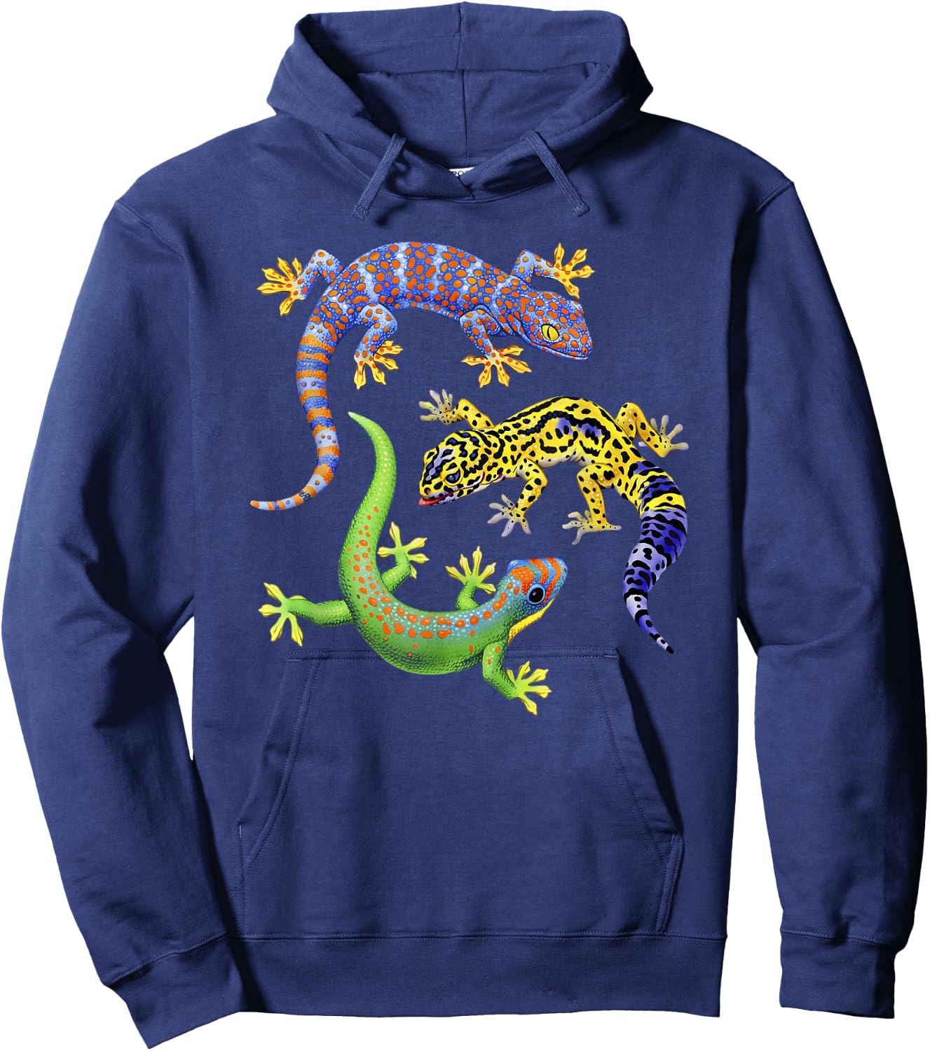 Cute Gecko Wildlife Lizard Hoodie - Hoodie | Navy