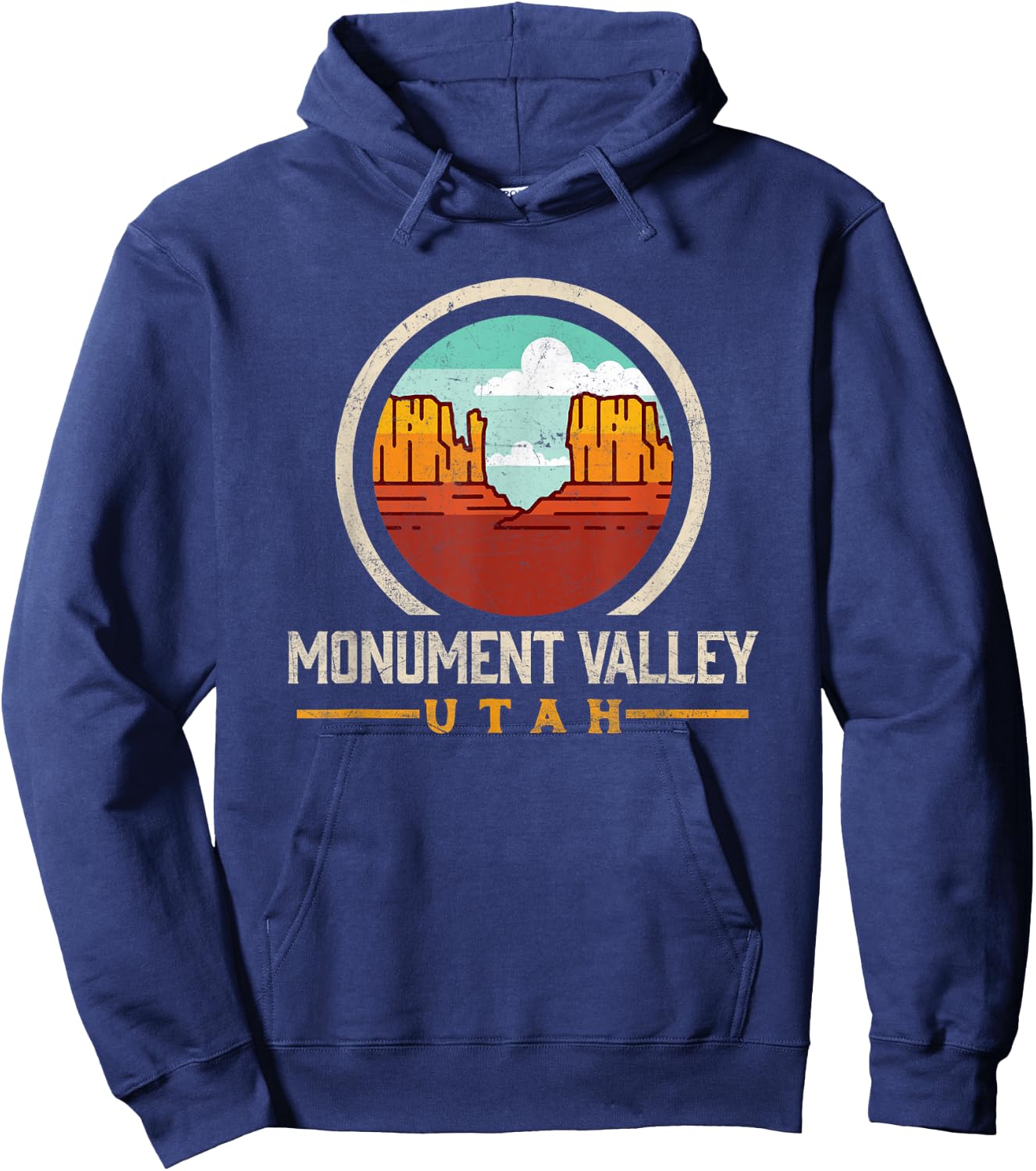 Monument Valley - Classic Vintage Seal Design Hoodie - Hoodie | Navy