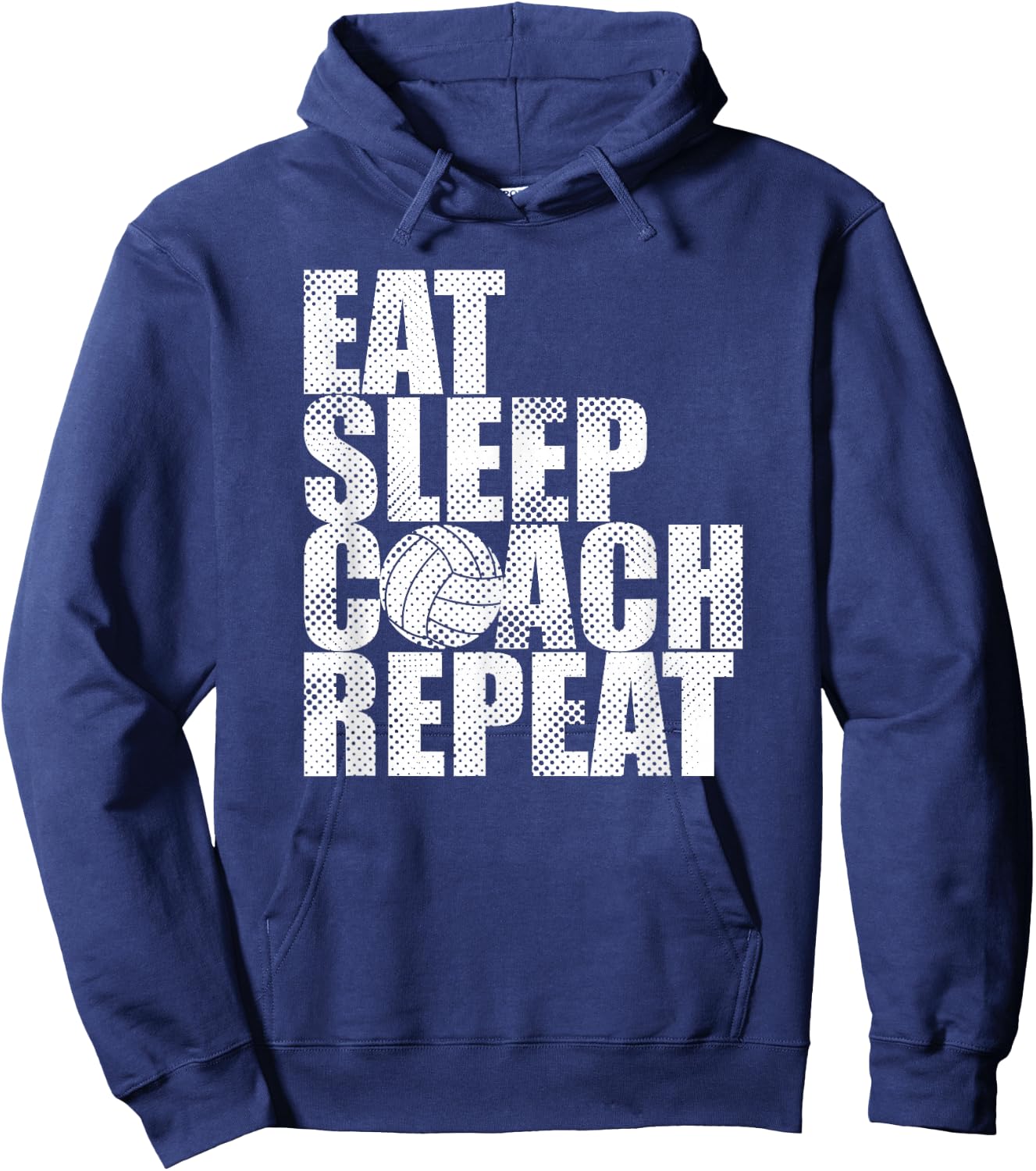 Eat Sleep Coach Volleyball Repeat Funny Hoodie - Hoodie | Navy