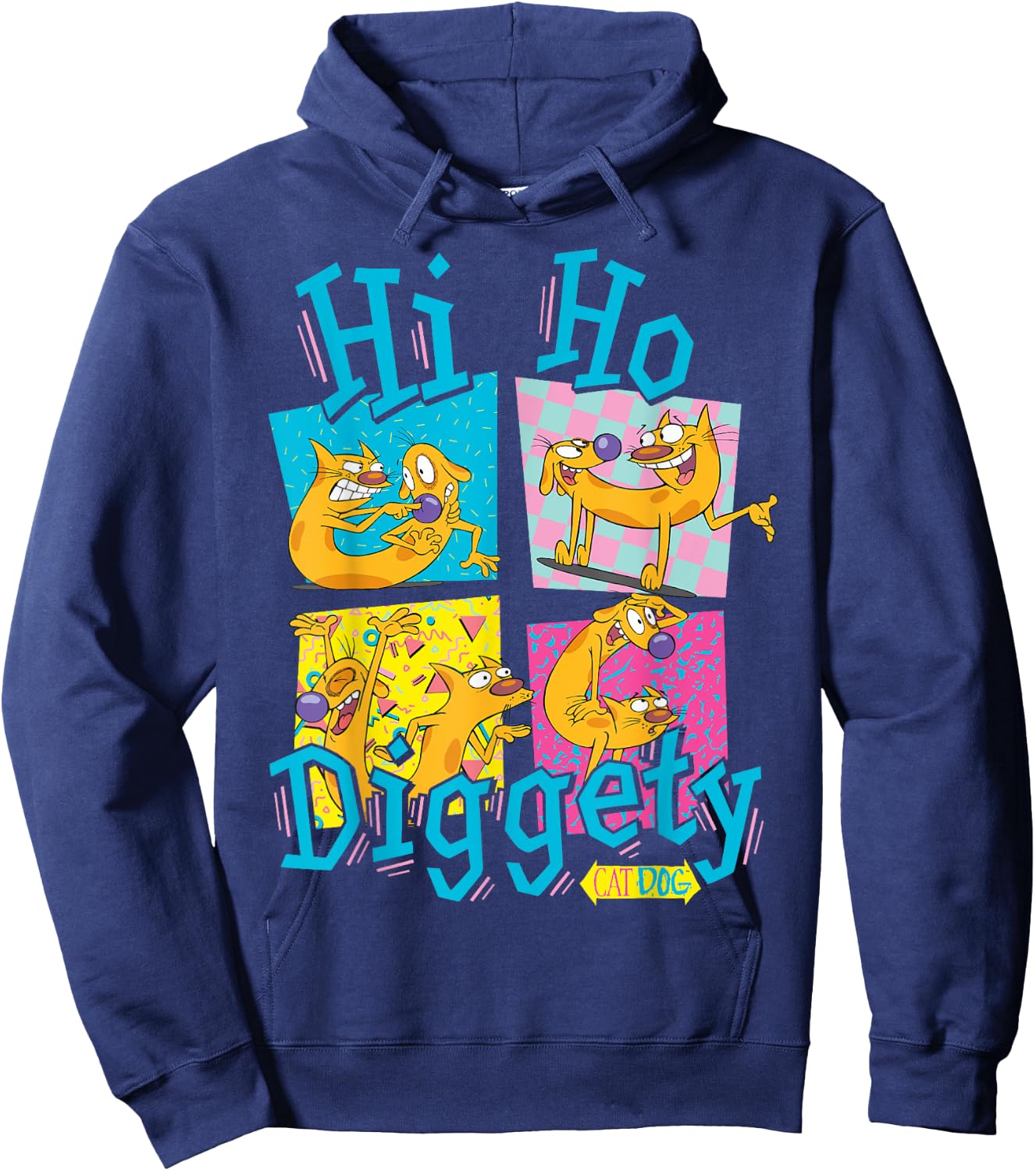 CatDog Hi Ho Diggety Retro Box Up Hoodie - Hoodie | Navy