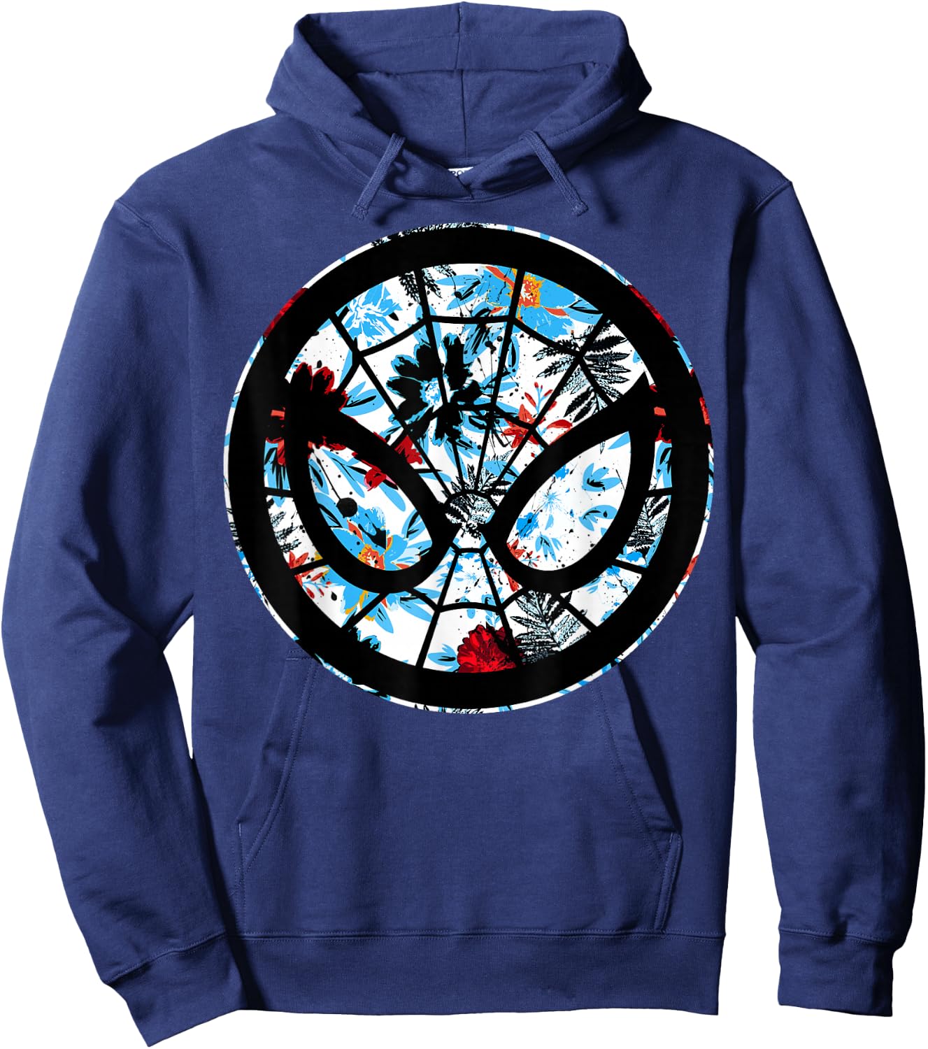 Marvel Spider Man Mask Symbol Tropical Graphic Hoodie - Hoodie | Navy