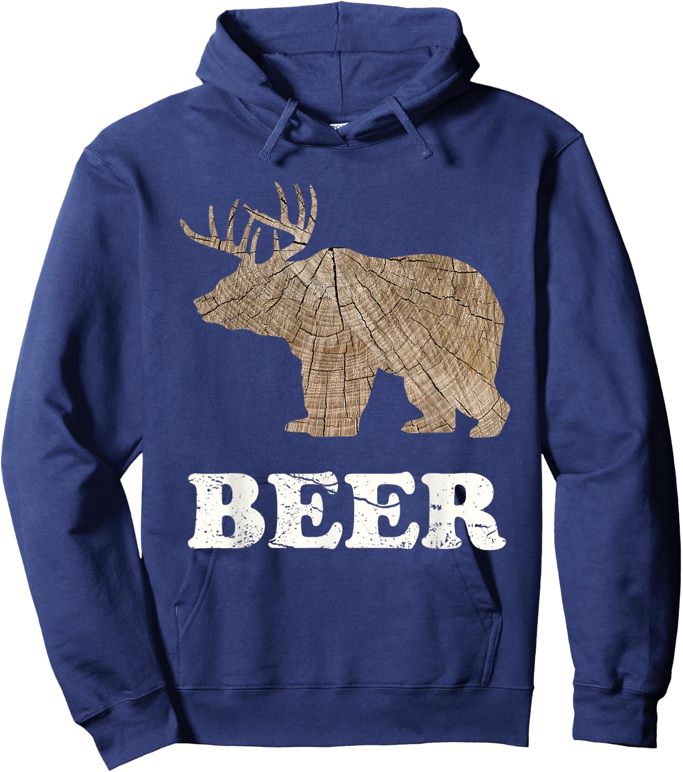 Bear + Deer, Beer Funny Hoodie - Hoodie | Navy