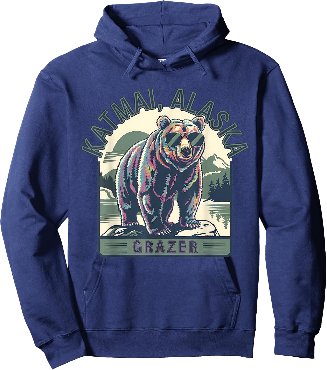 Katmai Alaska Grazer Vintage Fat Bear Week 2025 Hoodie - Hoodie | Navy