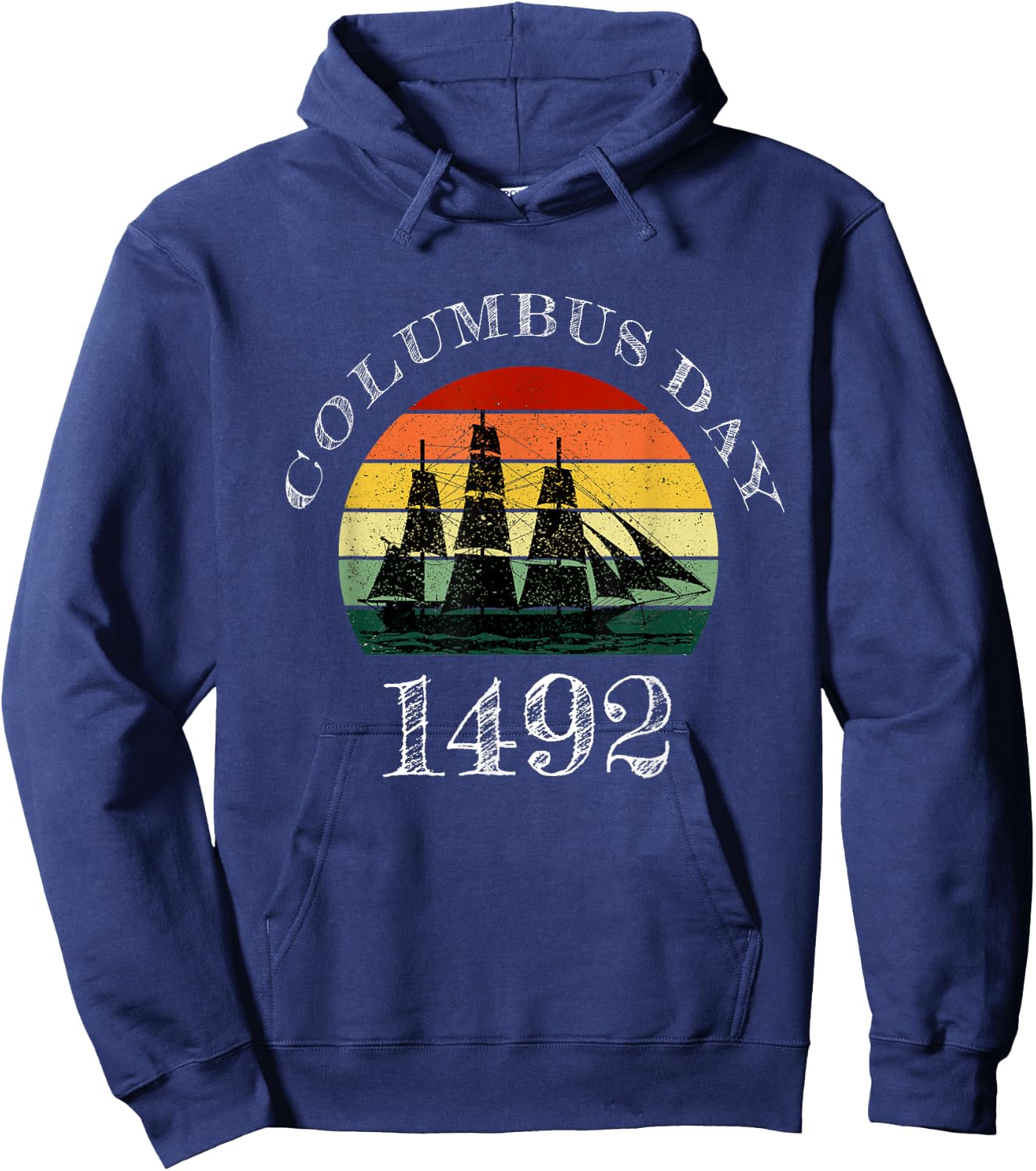 Happy columbus day vintage Hoodie - Hoodie | Navy