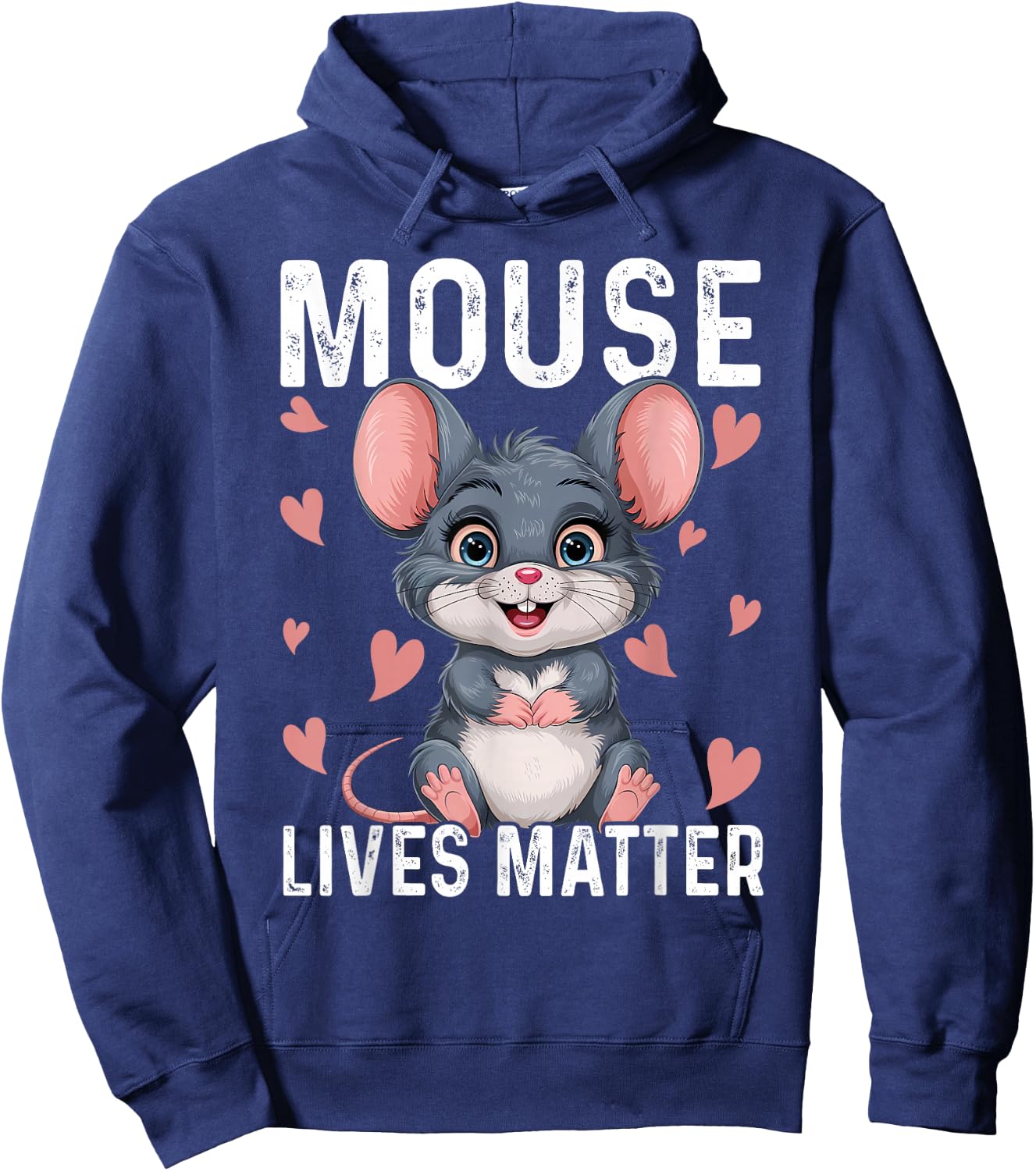 Funny Mice Design Mouse Lives Matter Hoodie - Hoodie | Navy