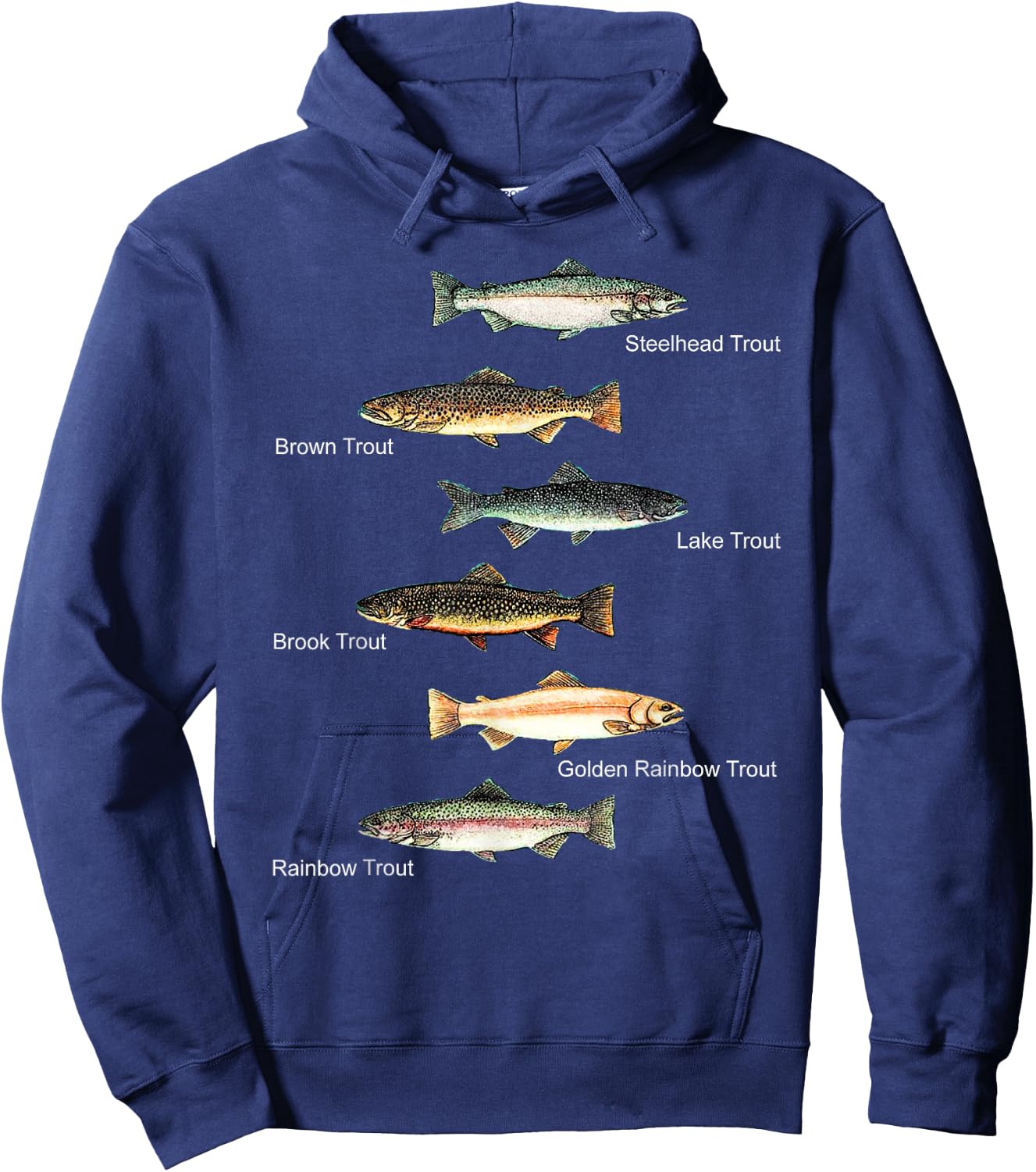 Types of Trout Fish Species Collection Fishing Hoodie - Hoodie | Navy