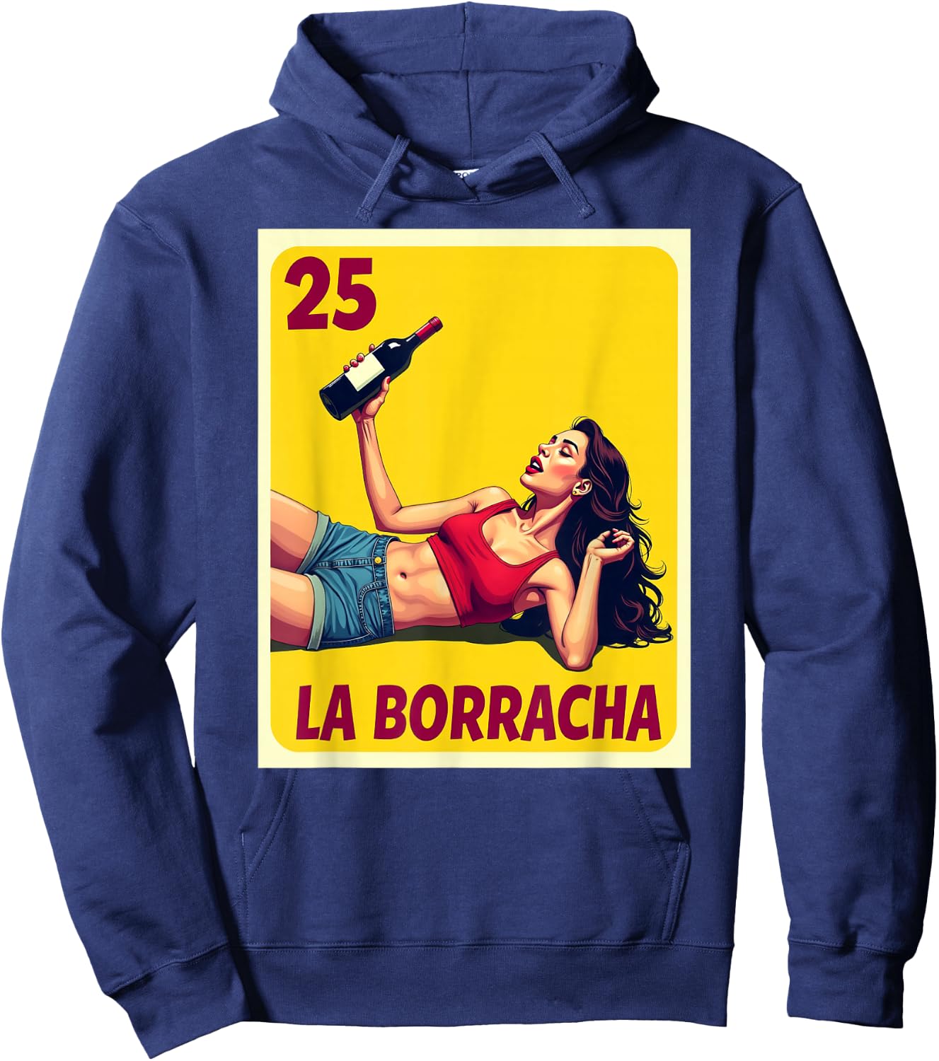 La Borracha Card Mexican Lottery Card Hoodie - Hoodie | Navy
