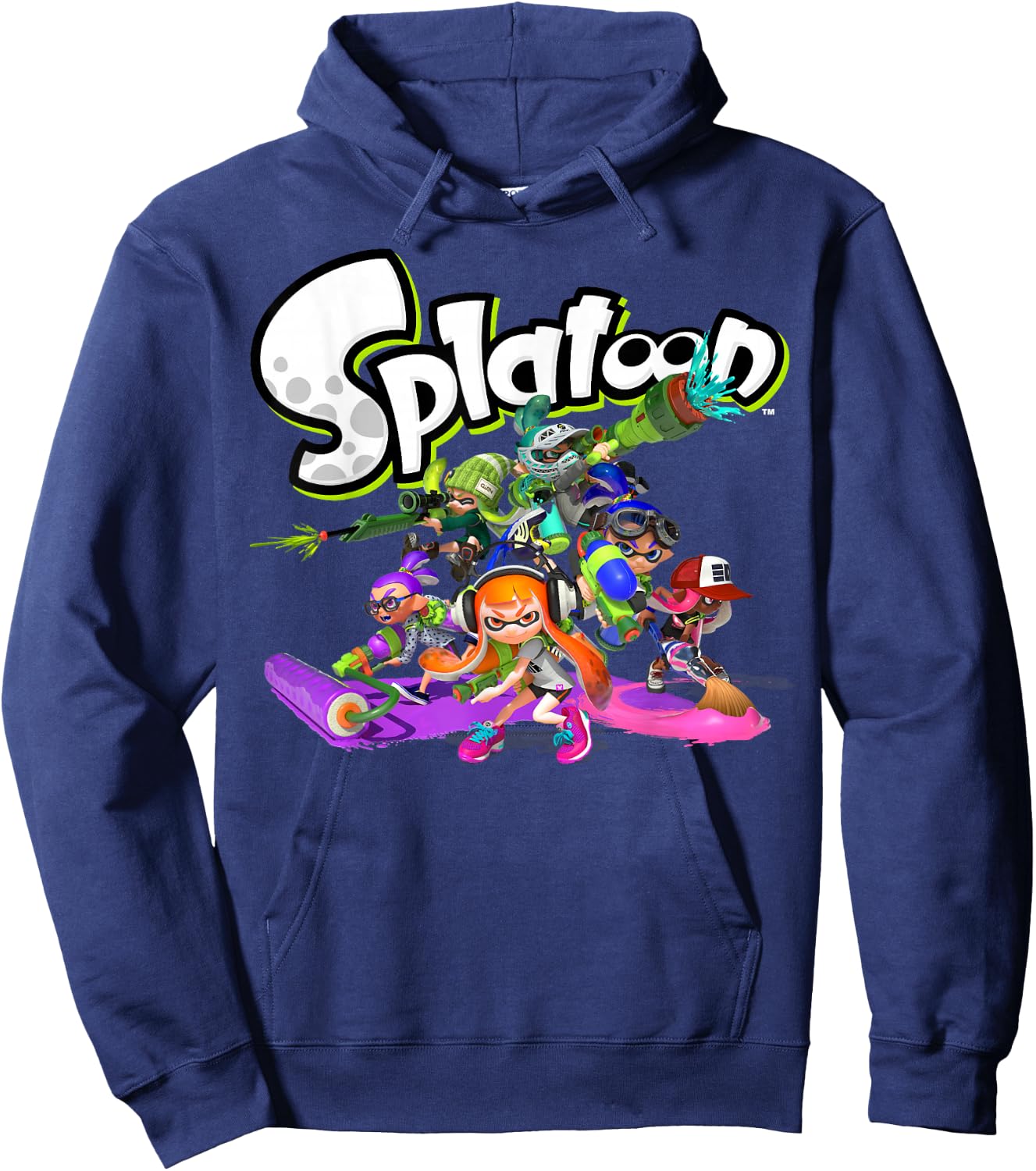 Splatoon Logo Teams Group Shot Hoodie - Hoodie | Navy