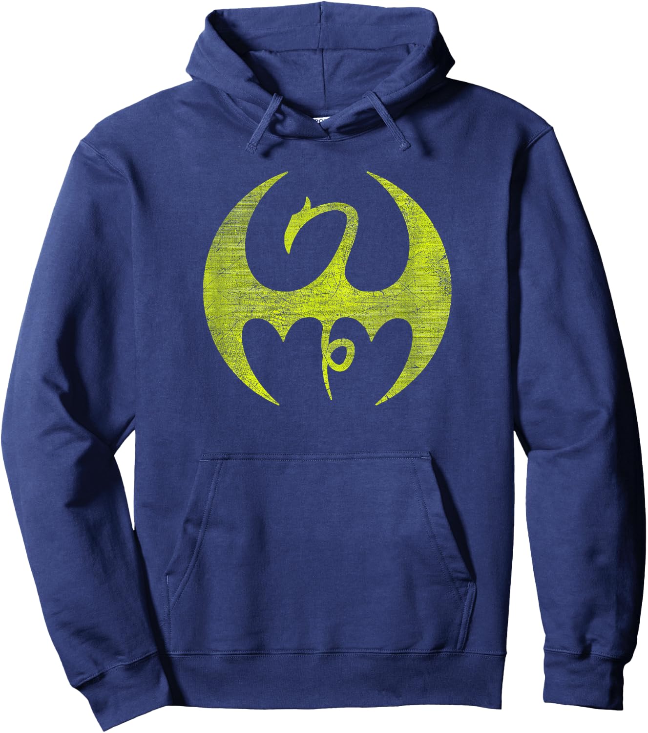 Marvel Iron Fist Distressed Dragon Logo Graphic Hoodie - Hoodie | Navy