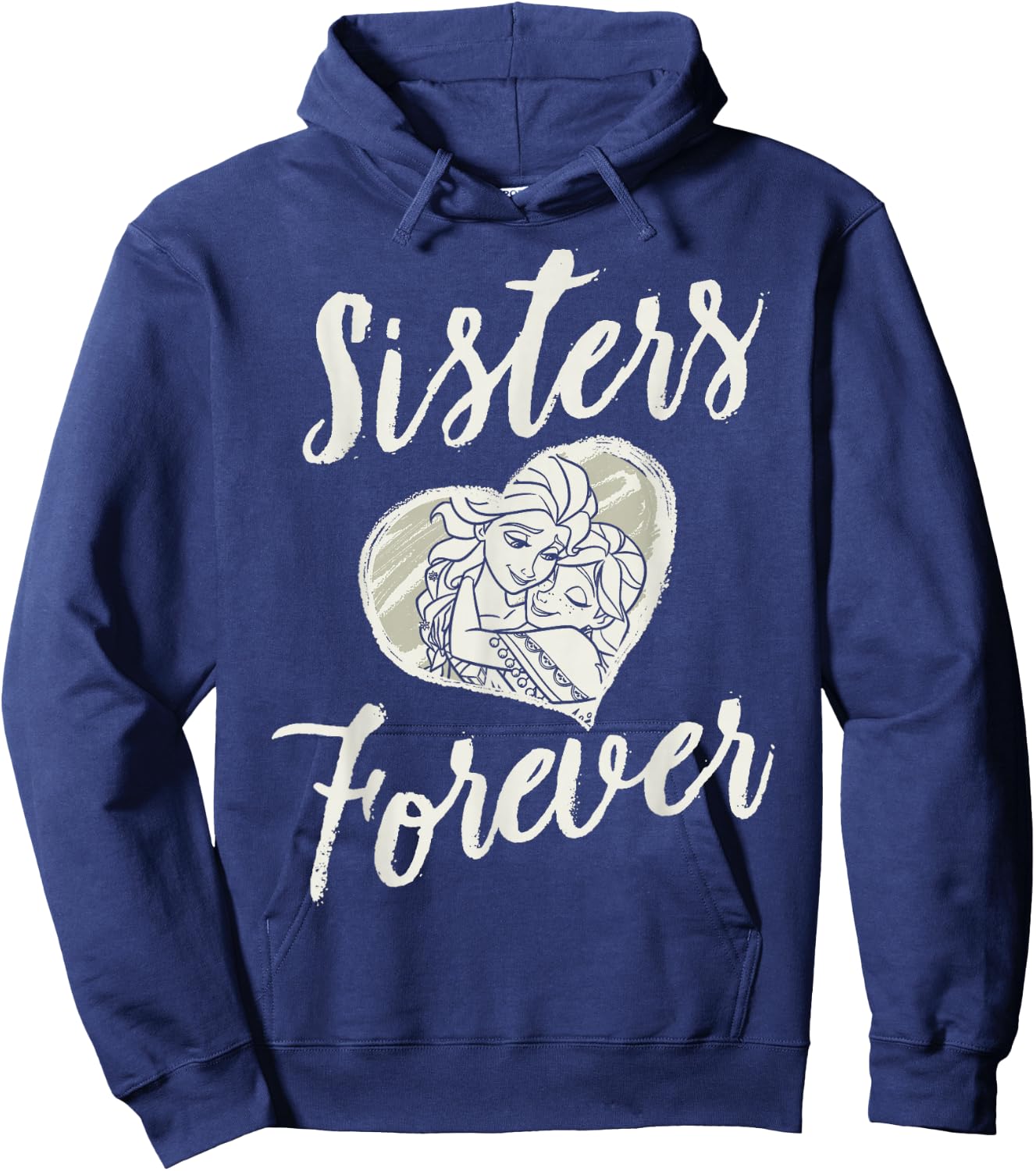Disney Frozen Elsa Anna Sisters Forever Heart Hoodie - Hoodie | Navy