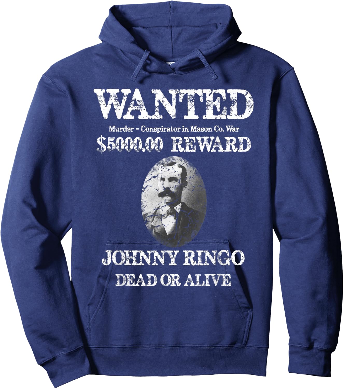 OutLaw Johnny Ringo T Shirt Hoodie - Hoodie | Navy