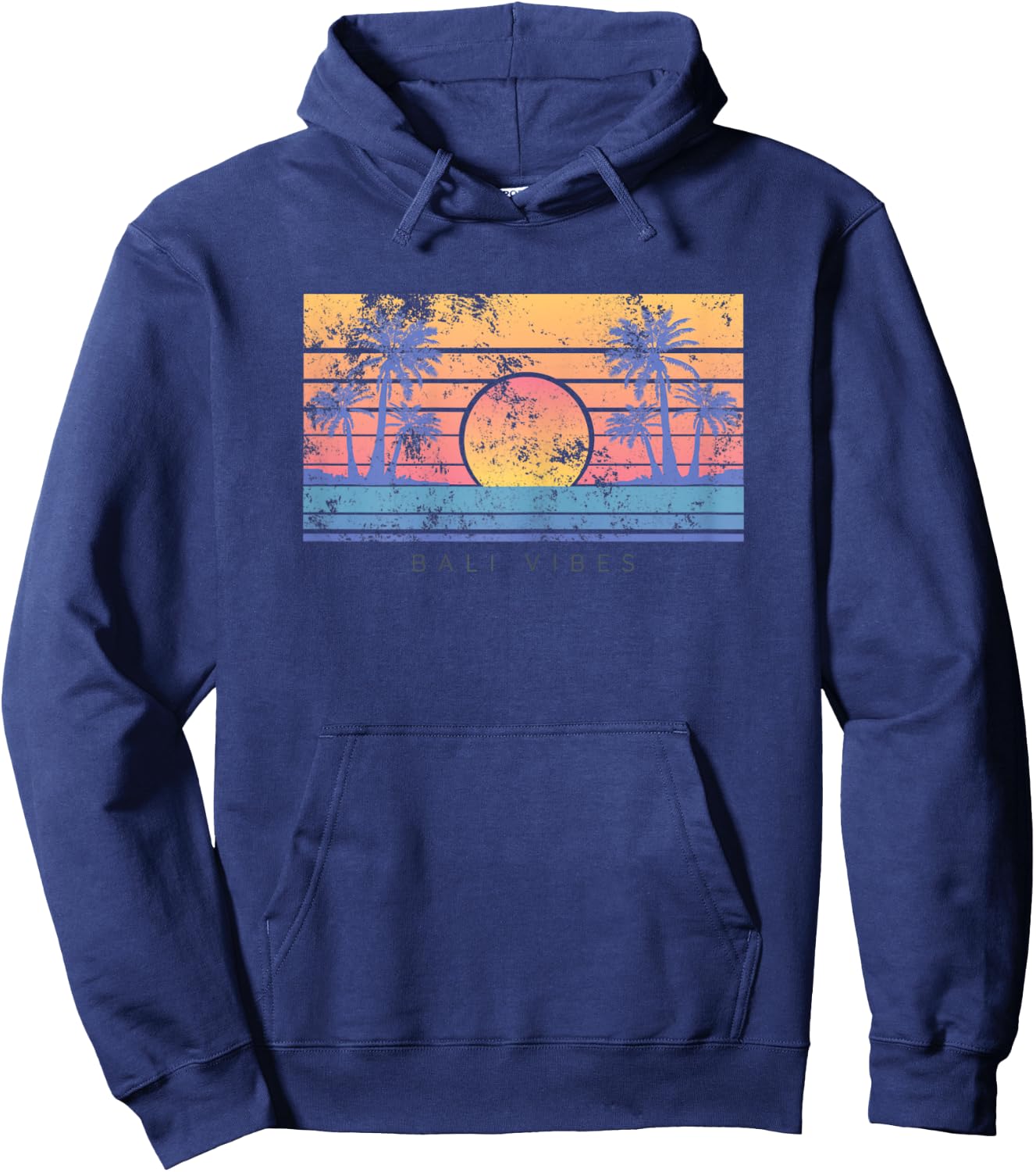 Bali Beach Vibes Distressed Women Hoodie - Hoodie | Navy