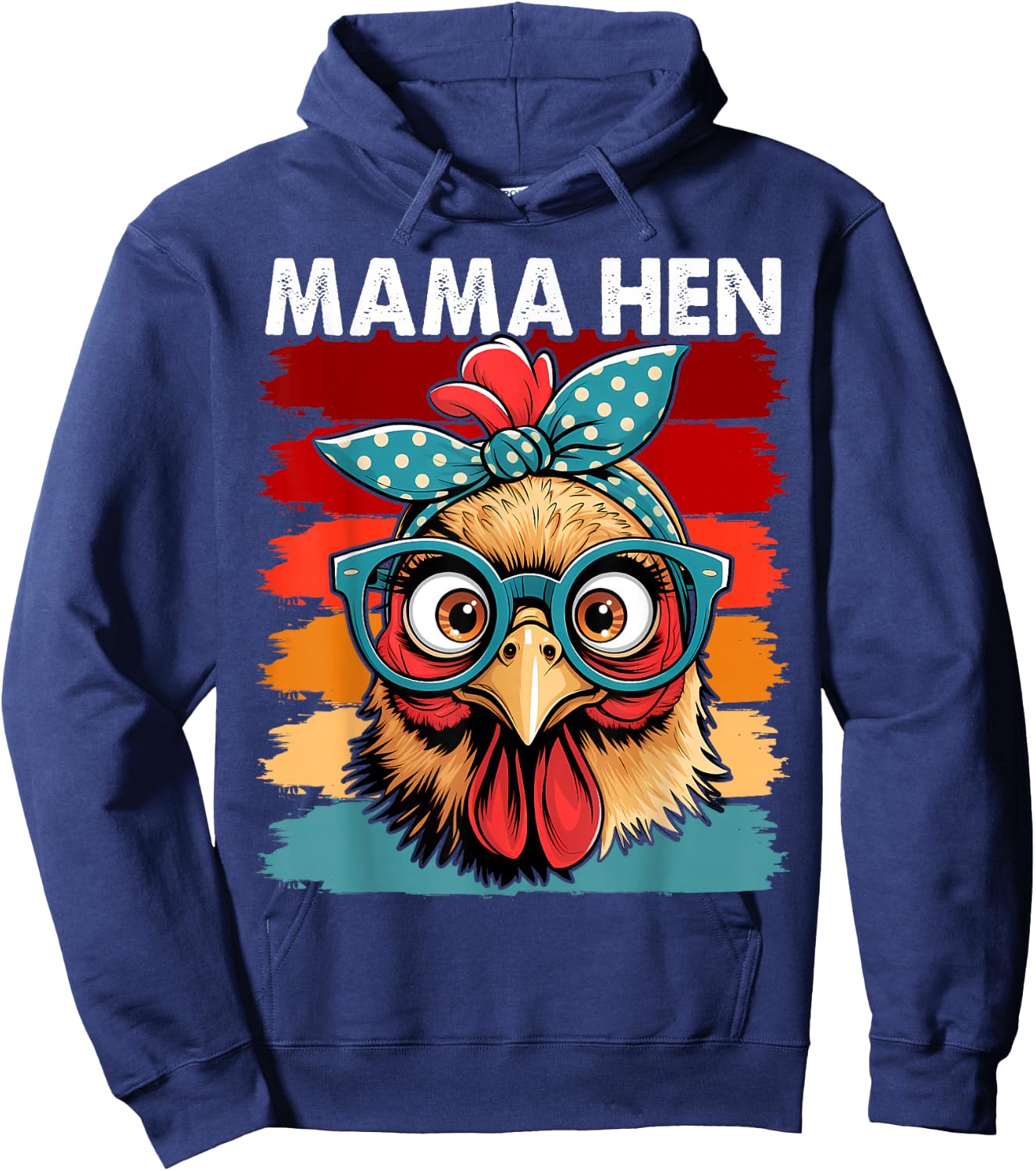 Vintage Mama Hen Chicken for Mom Farm Hoodie - Hoodie | Navy