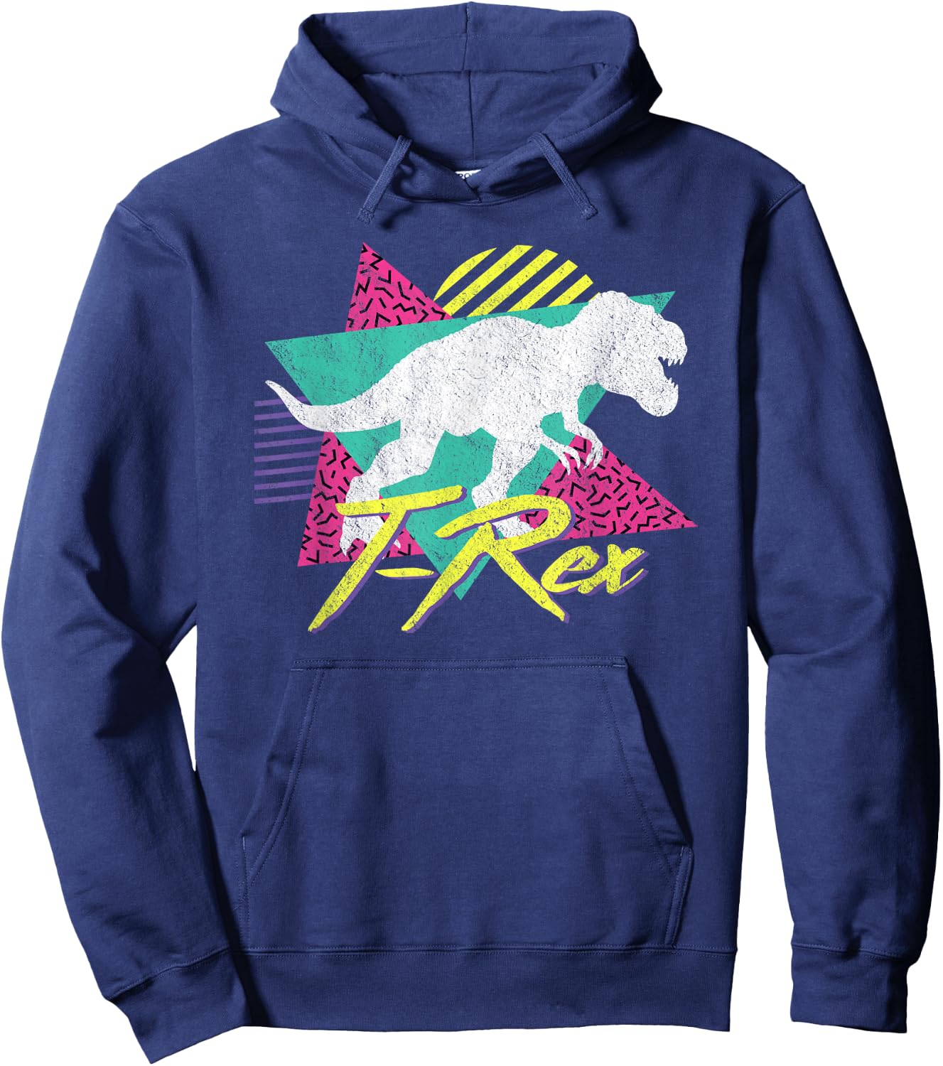 Vintage Retro 80s Or 90s T-Rex Dinosaur Hoodie - Hoodie | Navy