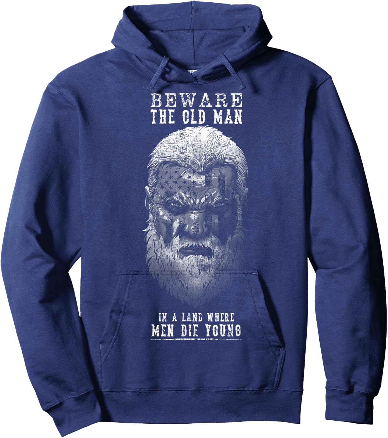 Beware The Old Man Hoodie - Hoodie | Navy