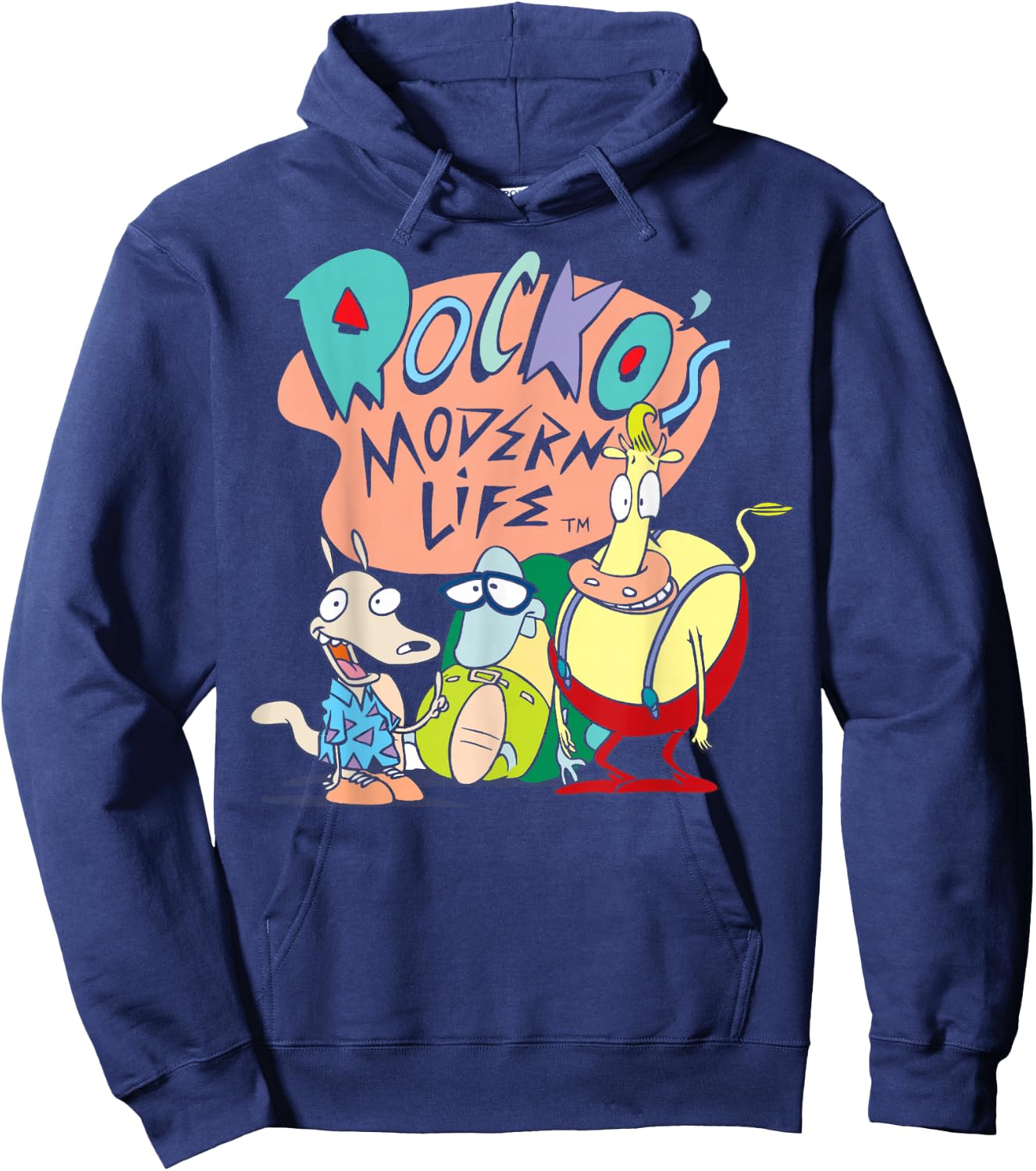 Rocko's Modern Life Group Retro Title Hoodie - Hoodie | Navy