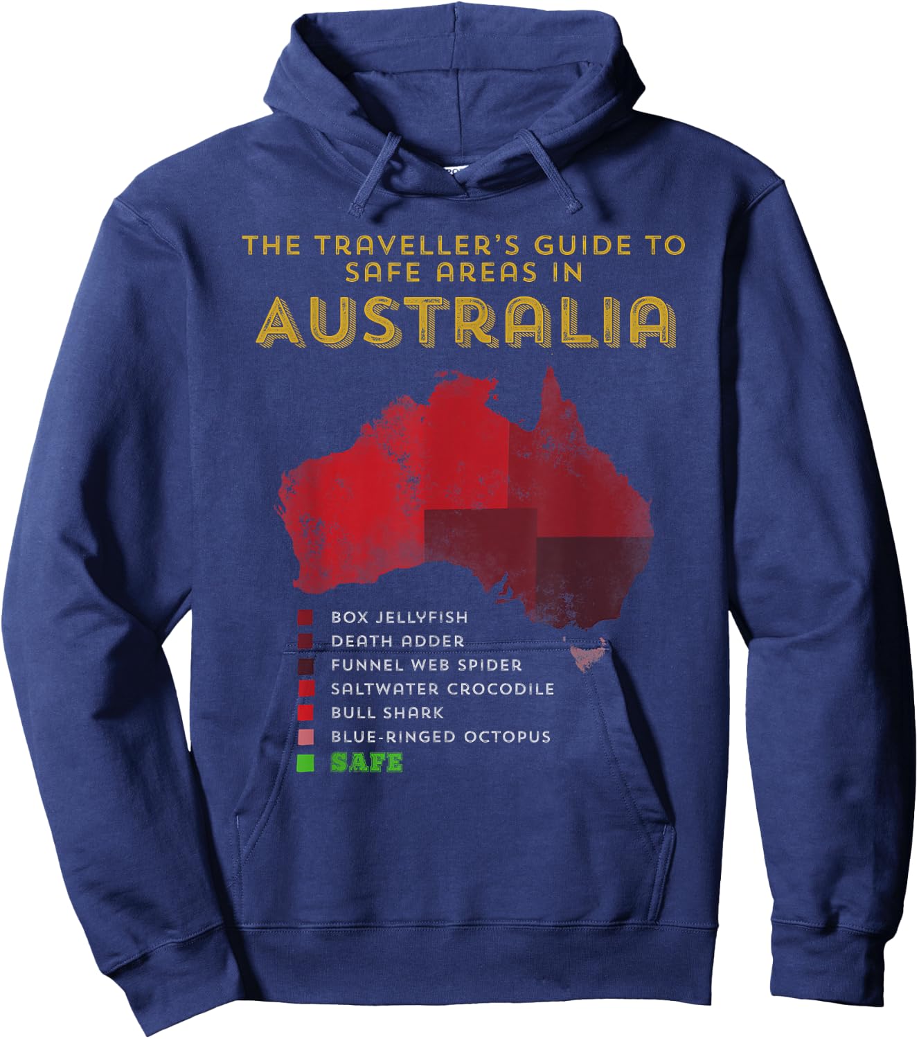 Travellers Guide to safe areas in Australia Hoodie - Hoodie | Navy