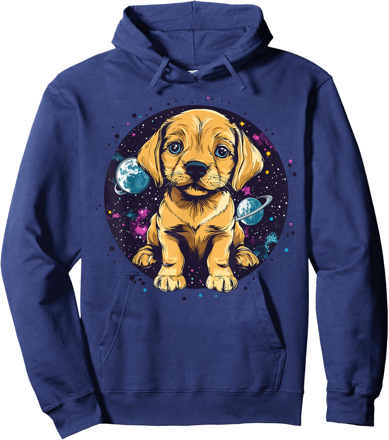 Puppy In Space Cute Cosmic Adventure Hoodie - Hoodie | Navy
