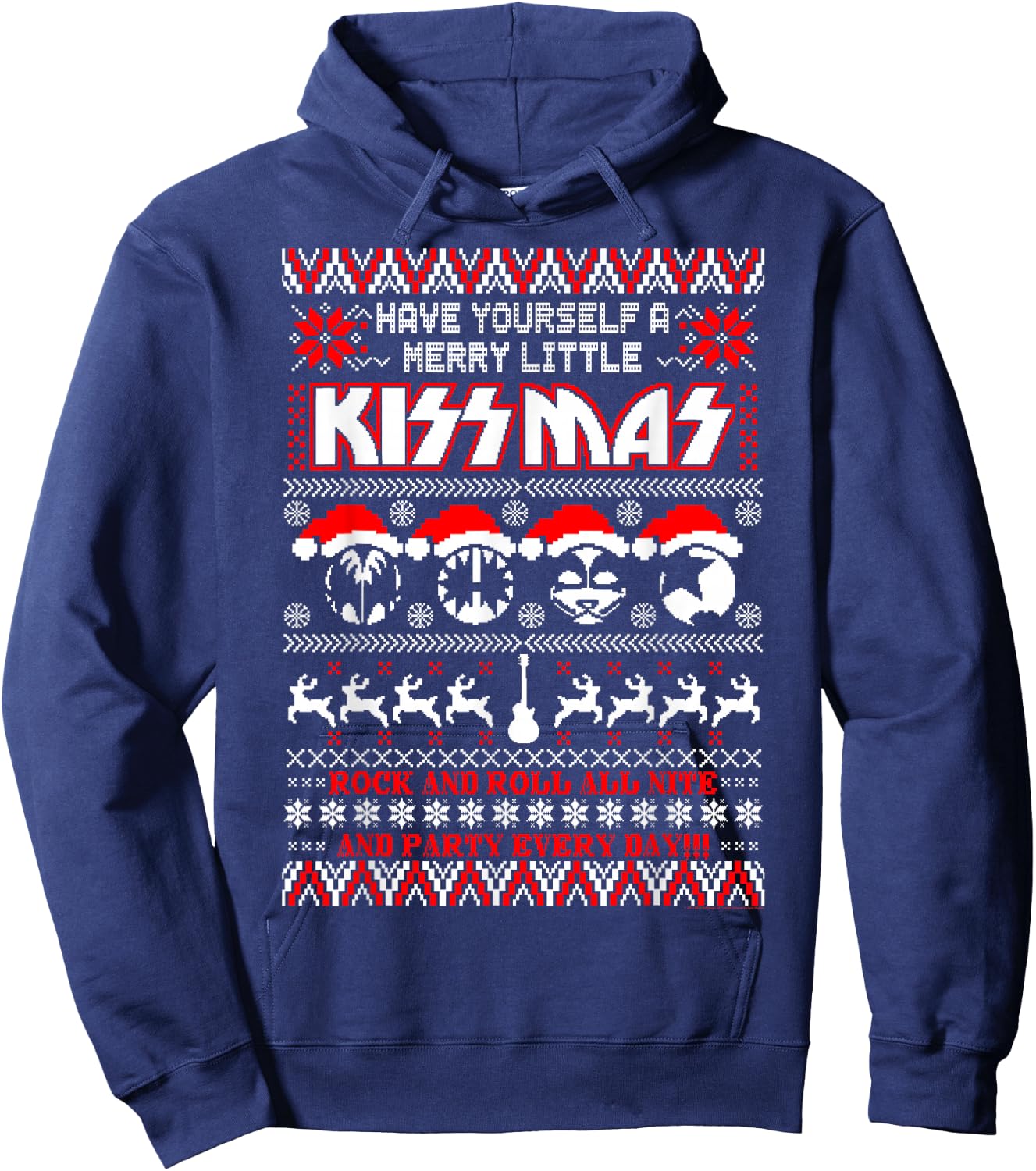 KISS - Merry Little KISSmas Hoodie - Hoodie | Navy
