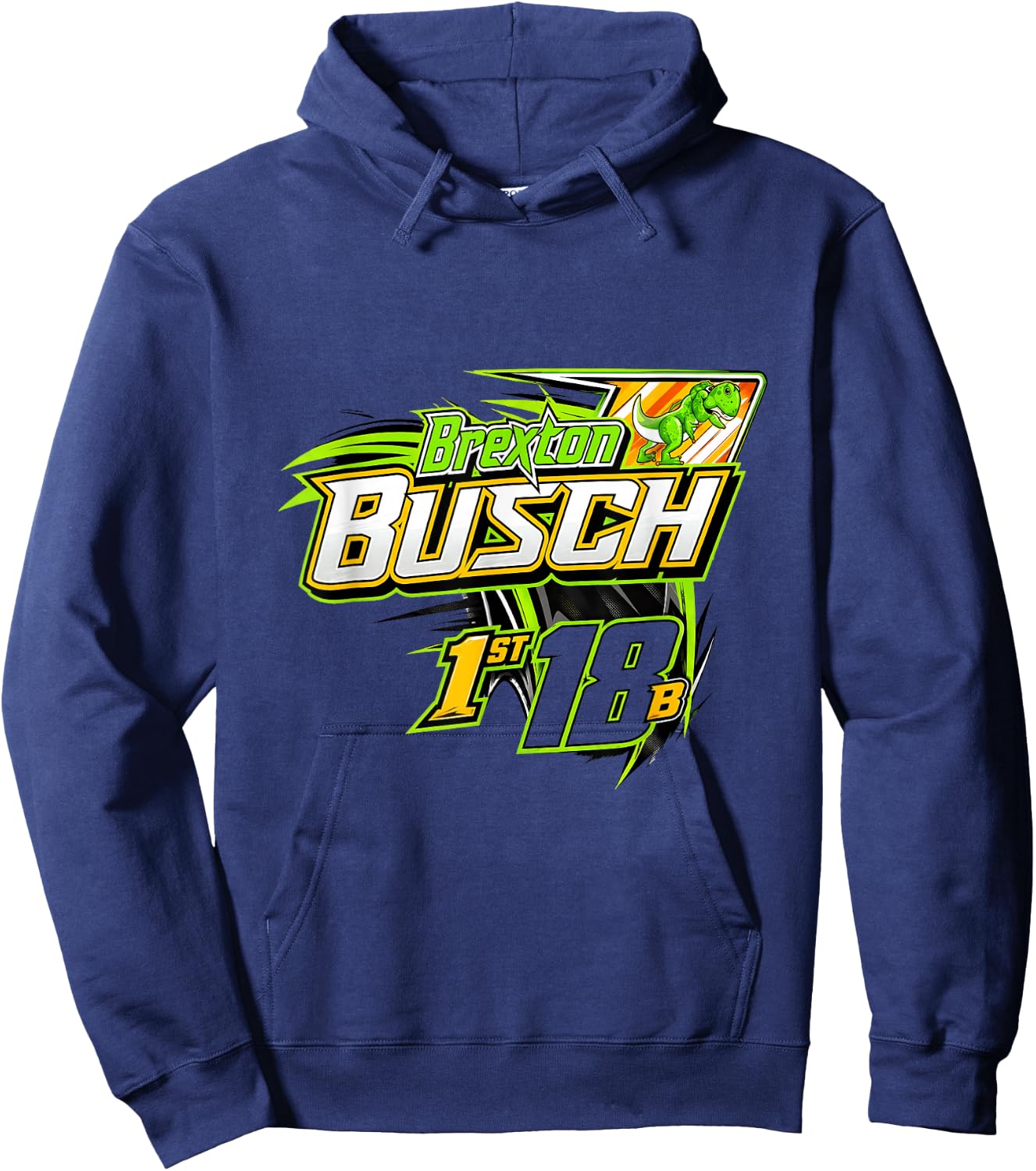 Brexton Busch 18B Racing Dinosaur Hoodie - Hoodie | Navy
