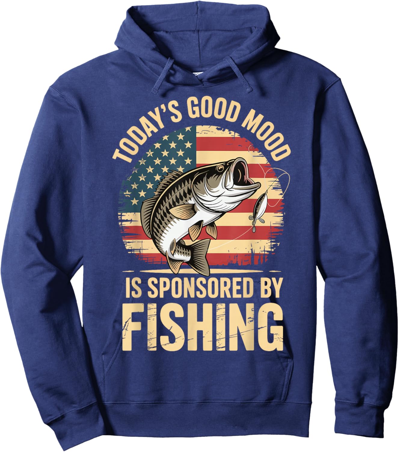 Today's Good Mood Is Sponsored By Fishing Hoodie - Hoodie | Navy