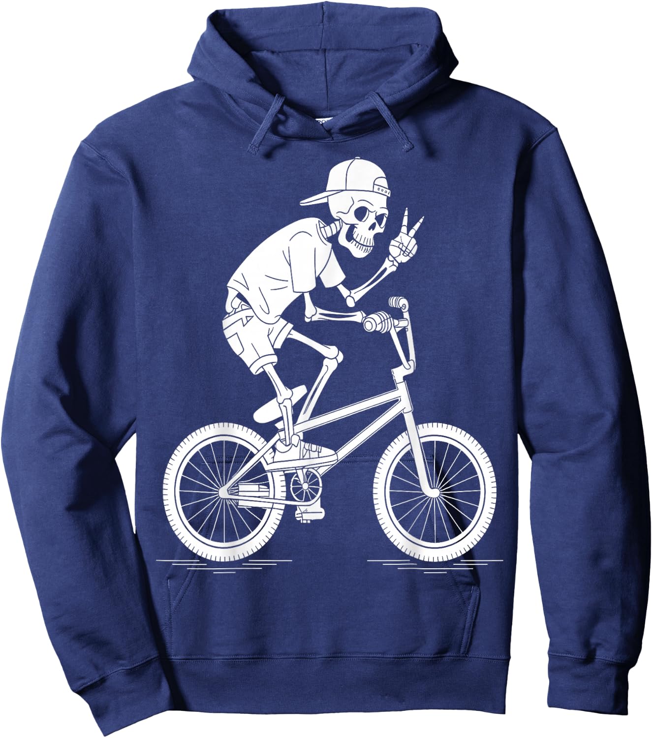 Skeleton BMX Rider Chill Cycling Hoodie - Hoodie | Navy
