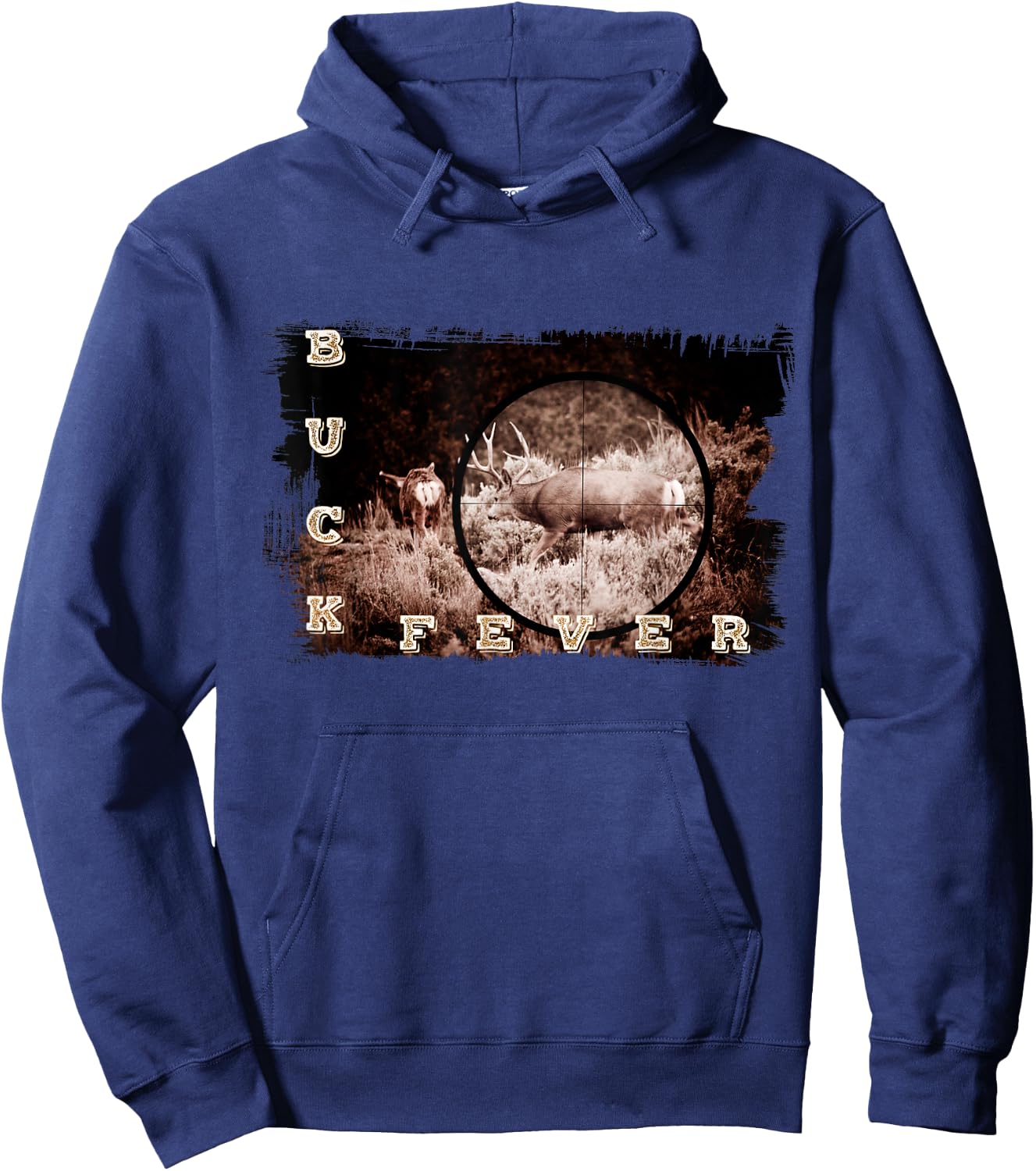Buck Fever Rifle Hunters Mule Deer - Hunt Fever Hoodie - Hoodie | Navy
