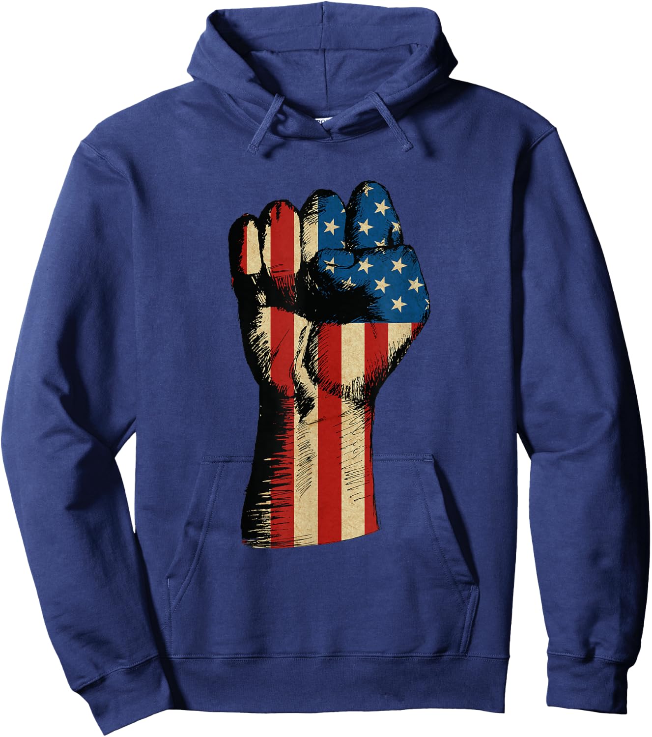 Patriotic Fist USA Flag Hoodie - Hoodie | Navy