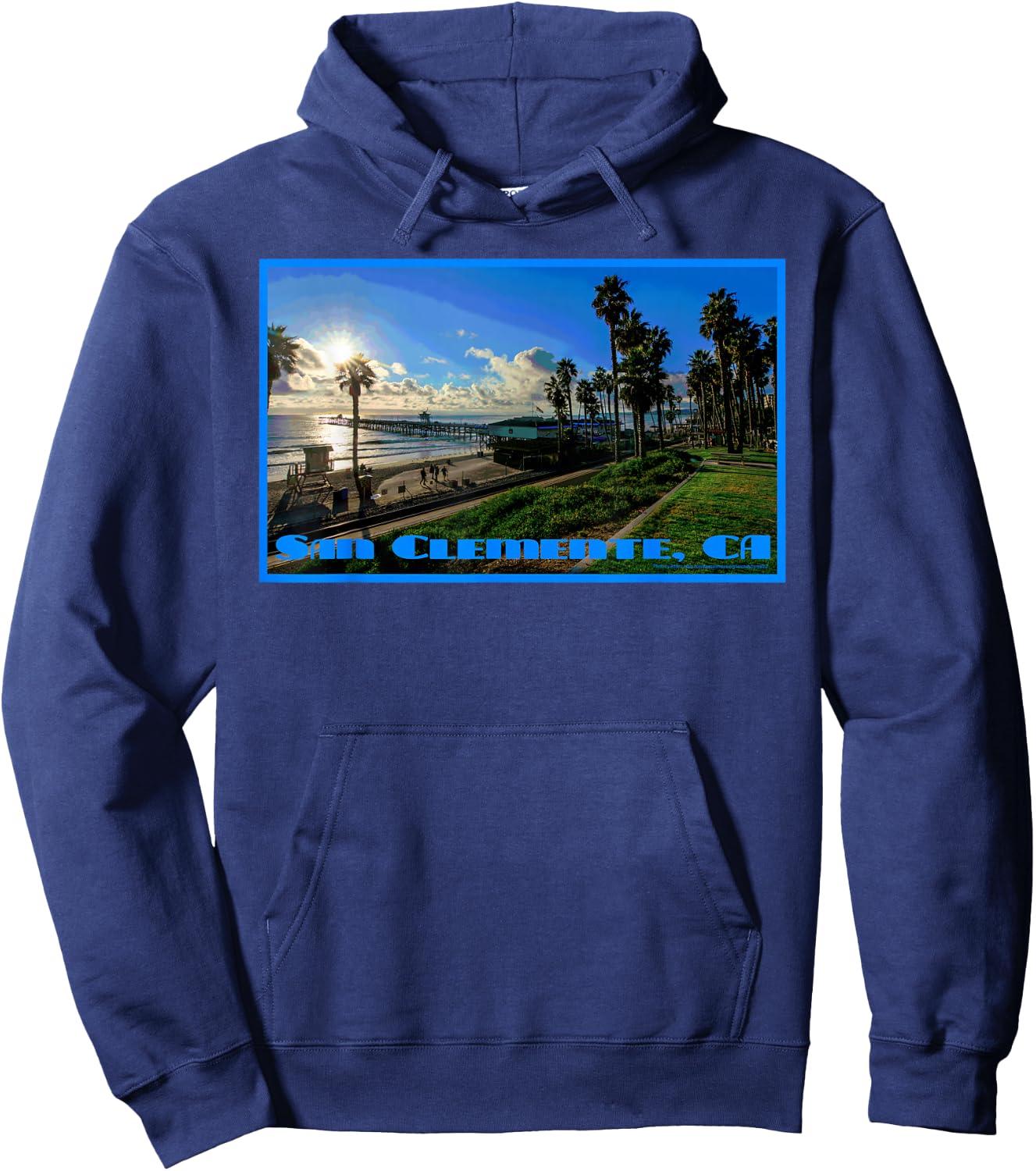 San Clemente California Beach Shirt Hoodie - Hoodie | Navy