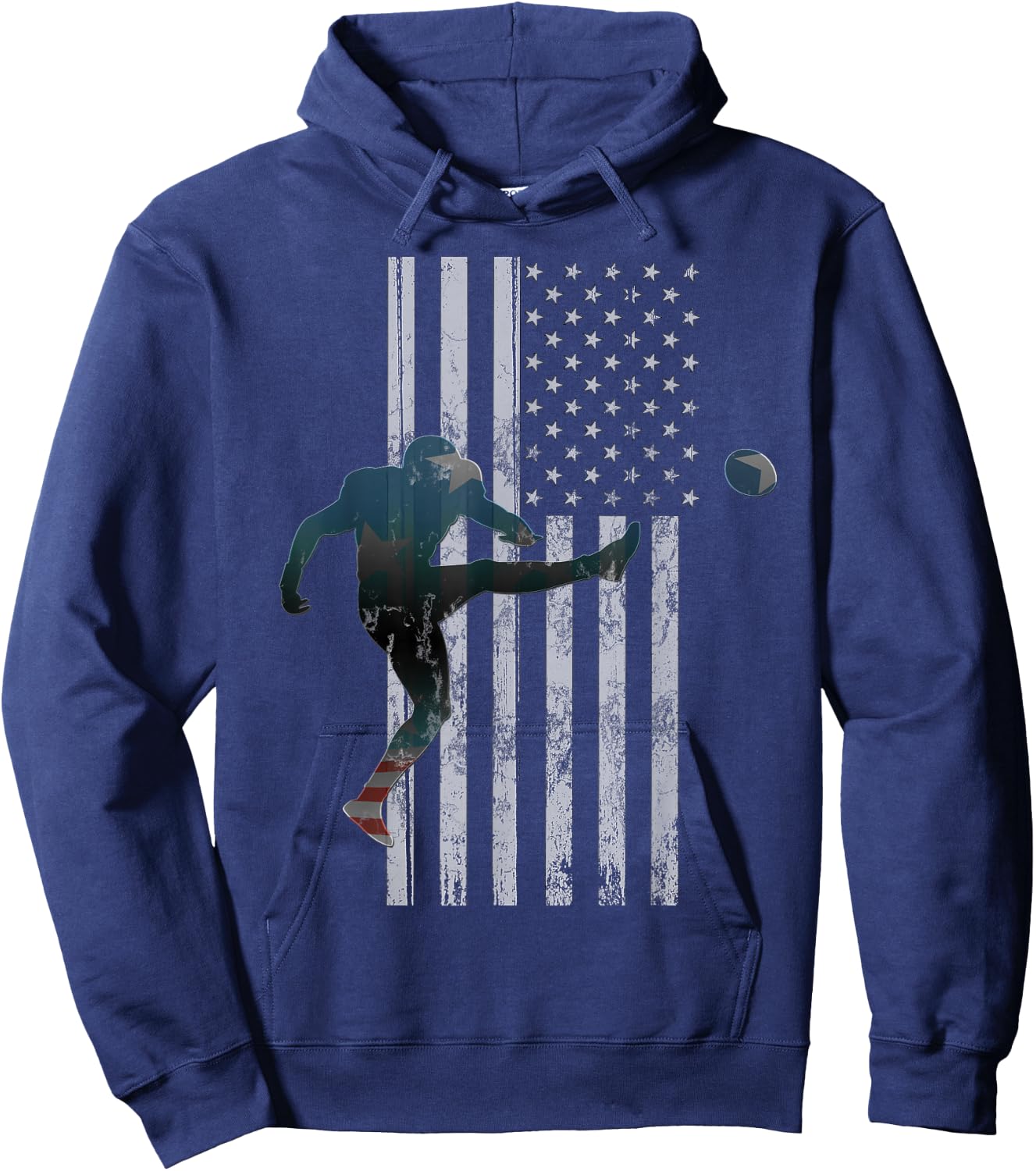 Football , American Flag USA Team Gift Kicker Hoodie - Hoodie | Navy