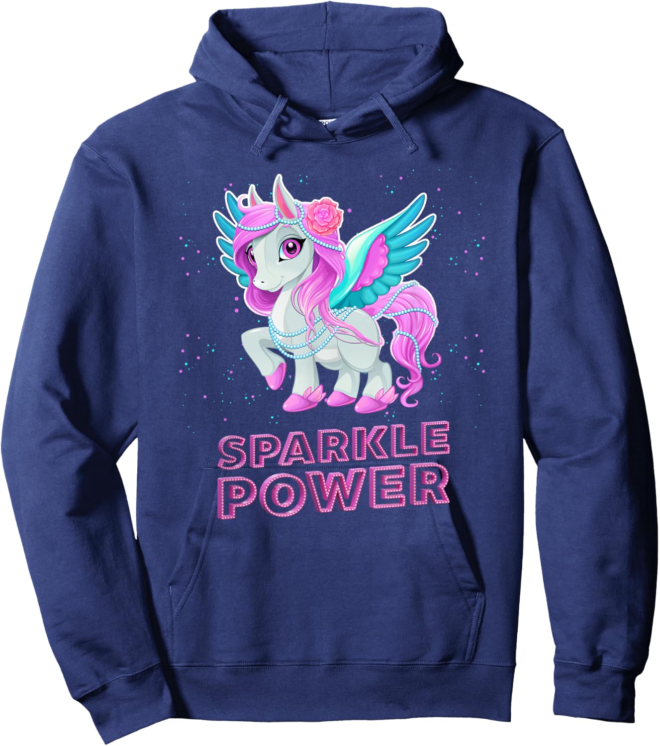 Cute Pegasus Adorable Girls Gift Hoodie - Hoodie | Navy