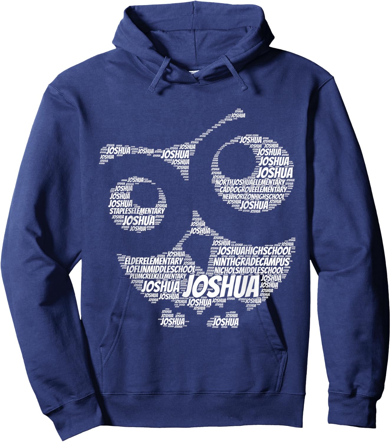 Joshua Texas Small Town School Word Shape Owl Hoodie - Hoodie | Navy