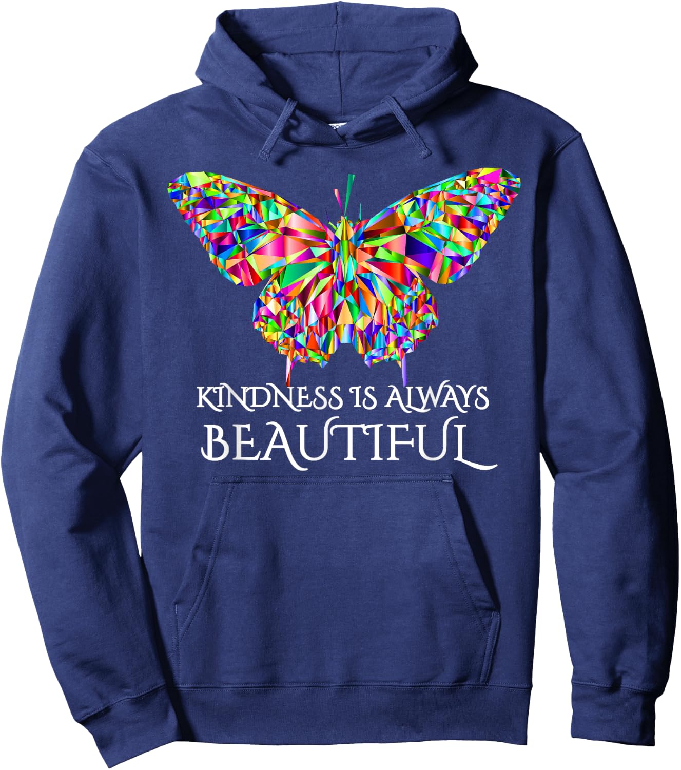 Kindness is Always Beautiful Butterfly Hoodie - Hoodie | Navy