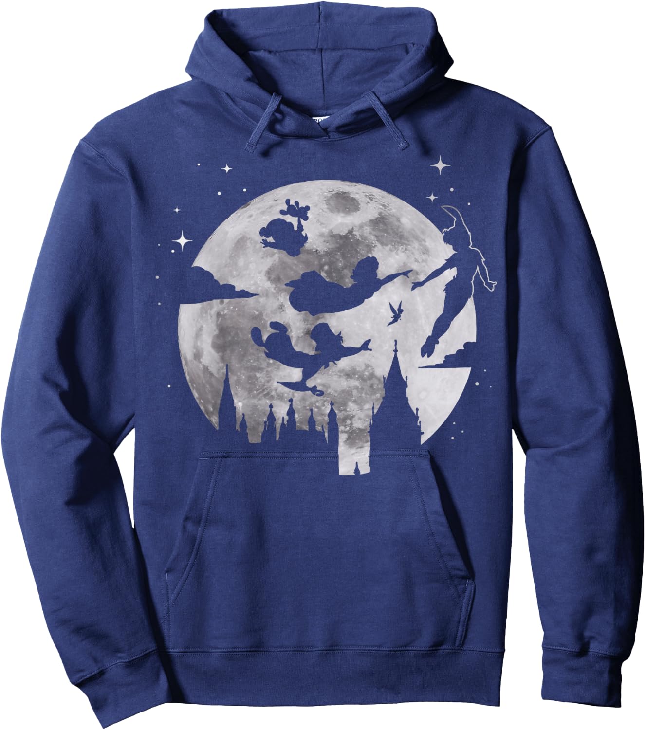Disney Peter Pan Flying By The Moon Silhouette Hoodie - Hoodie | Navy