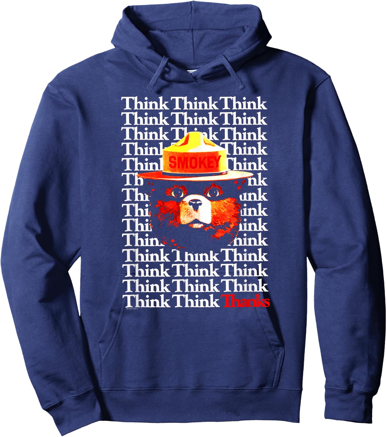 Smokey Bear Think Think Thanks Hoodie - Hoodie | Navy