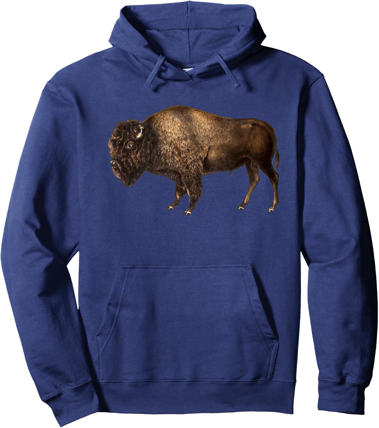 Buffalo Vintage Retro American Bison Hoodie - Hoodie | Navy