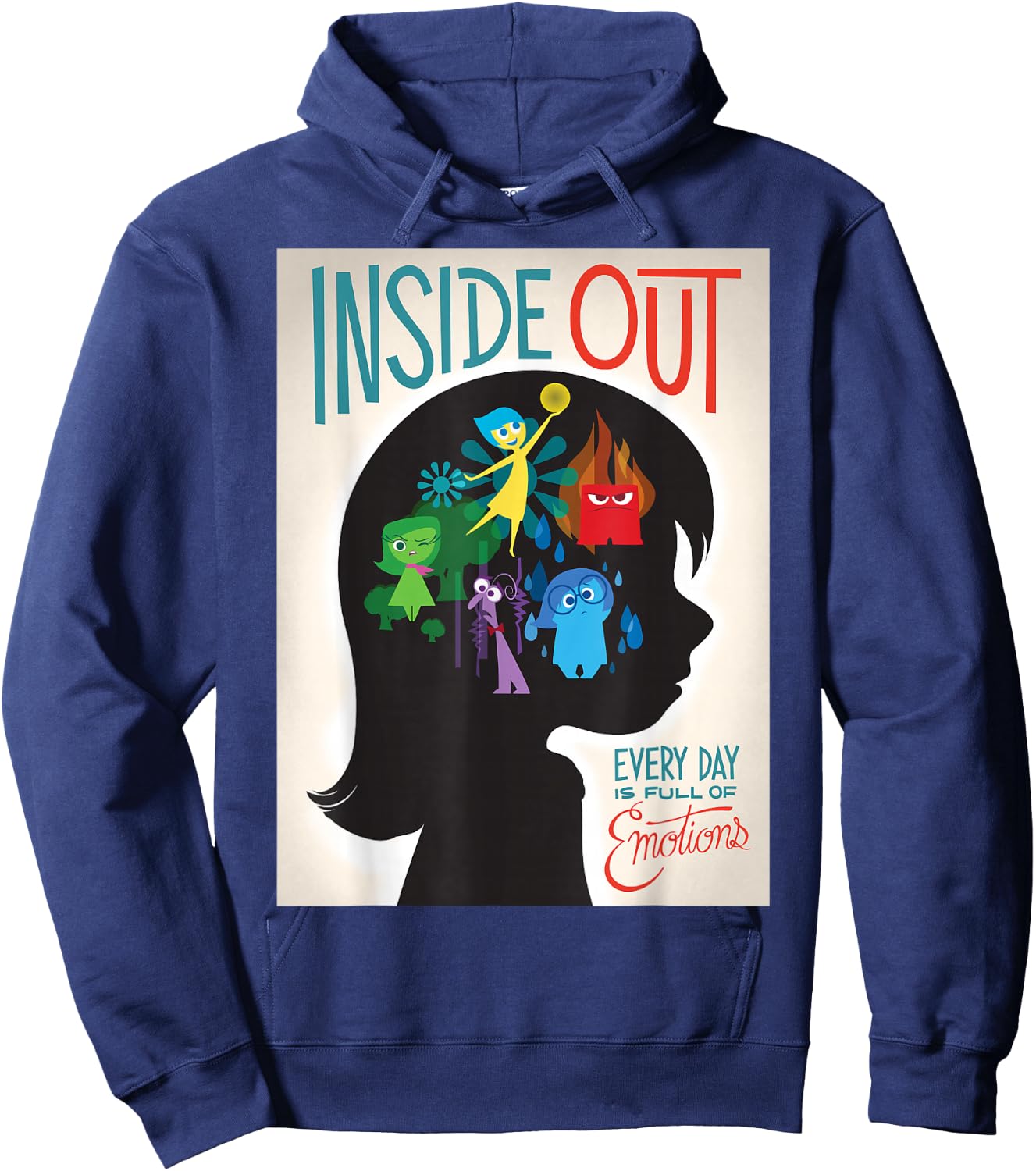 Disney Pixar Inside Out Full of Emotions Poster Hoodie - Hoodie | Navy