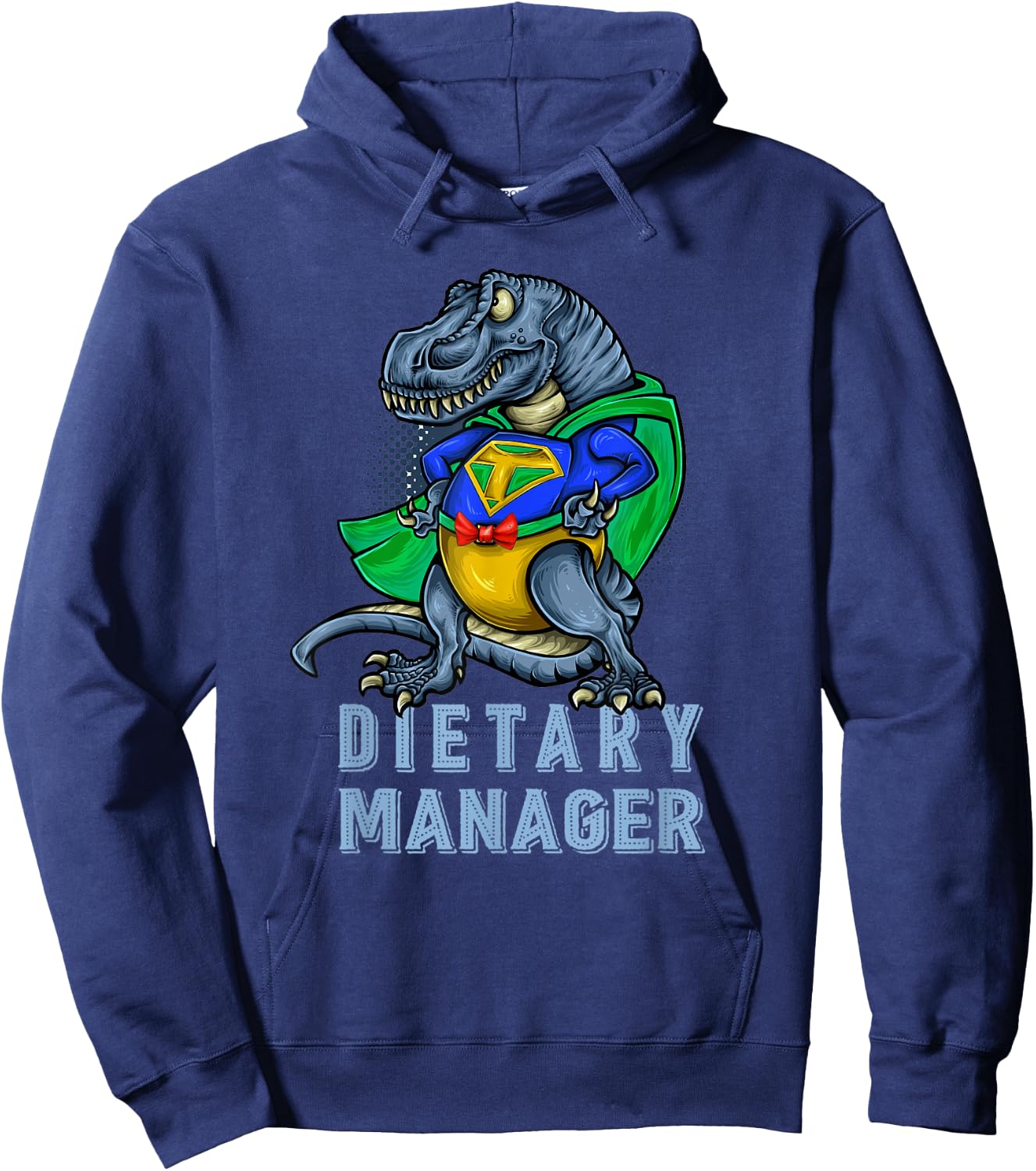 Funny Dietary Manager Dinosaur Gift Hoodie - Hoodie | Navy