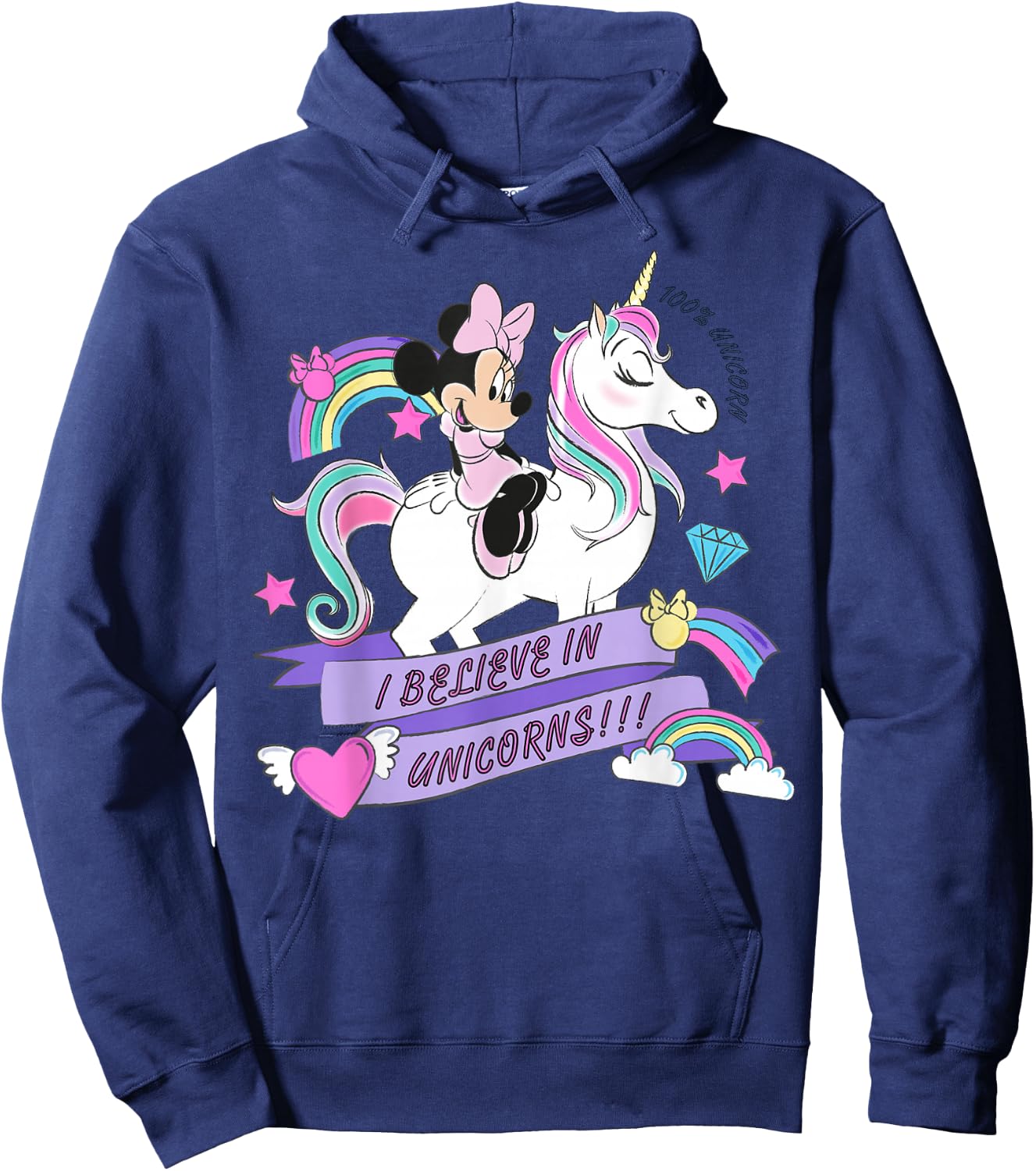 Disney Minnie Mouse Unicorn 100 Unicorn Small Hoodie - Hoodie | Navy