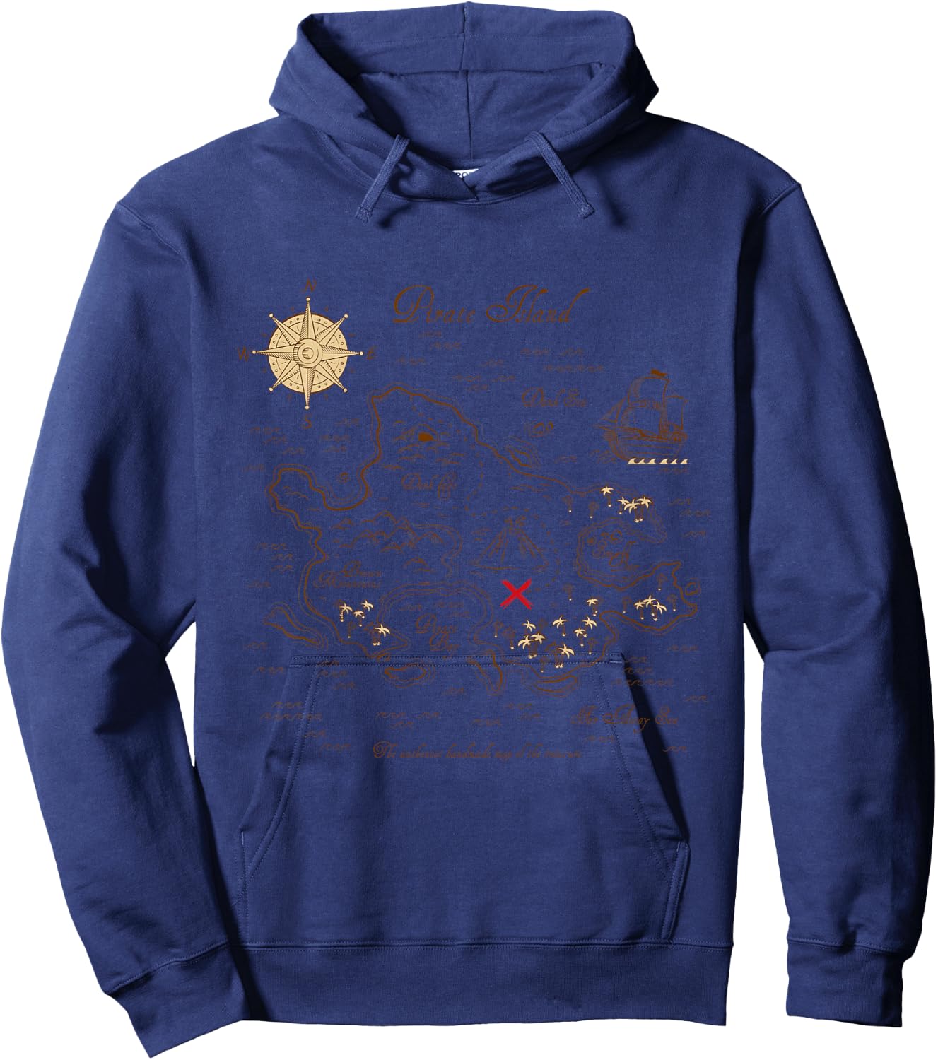 Kids Pirate Map of the Treasure Hoodie - Hoodie | Navy