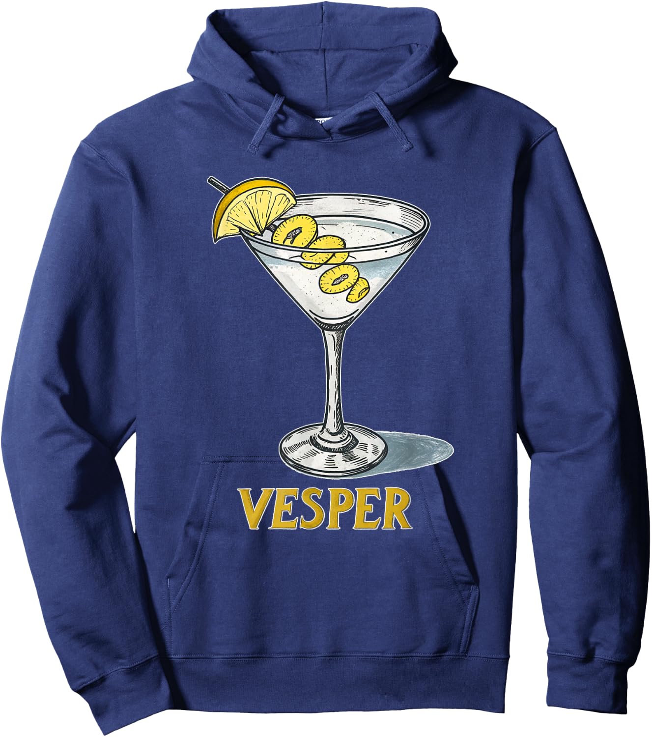Classic Vesper Martini Graphic Vintage Style Hoodie - Hoodie | Navy