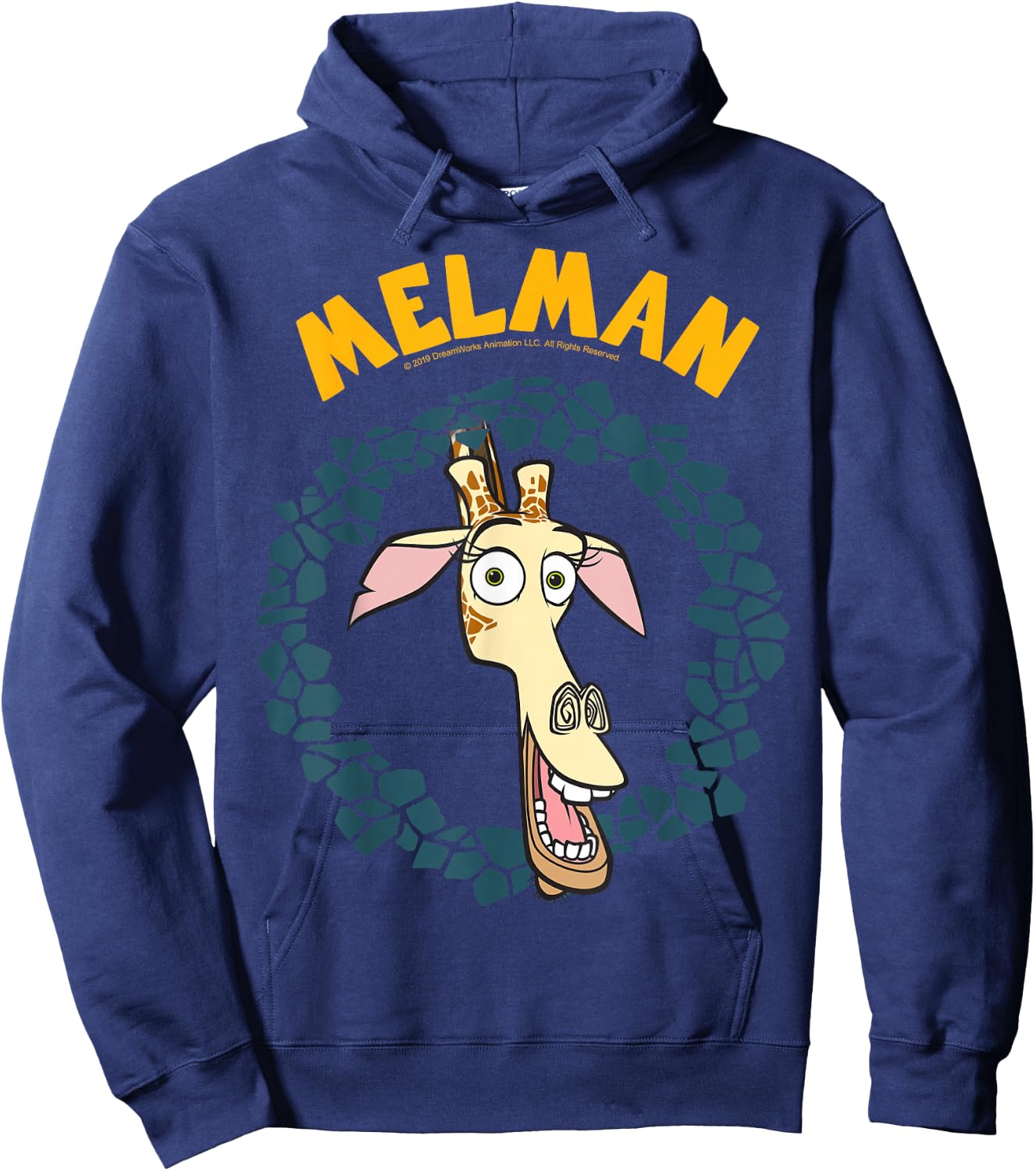 Madagascar Melman Large Circle Portrait Hoodie - Hoodie | Navy