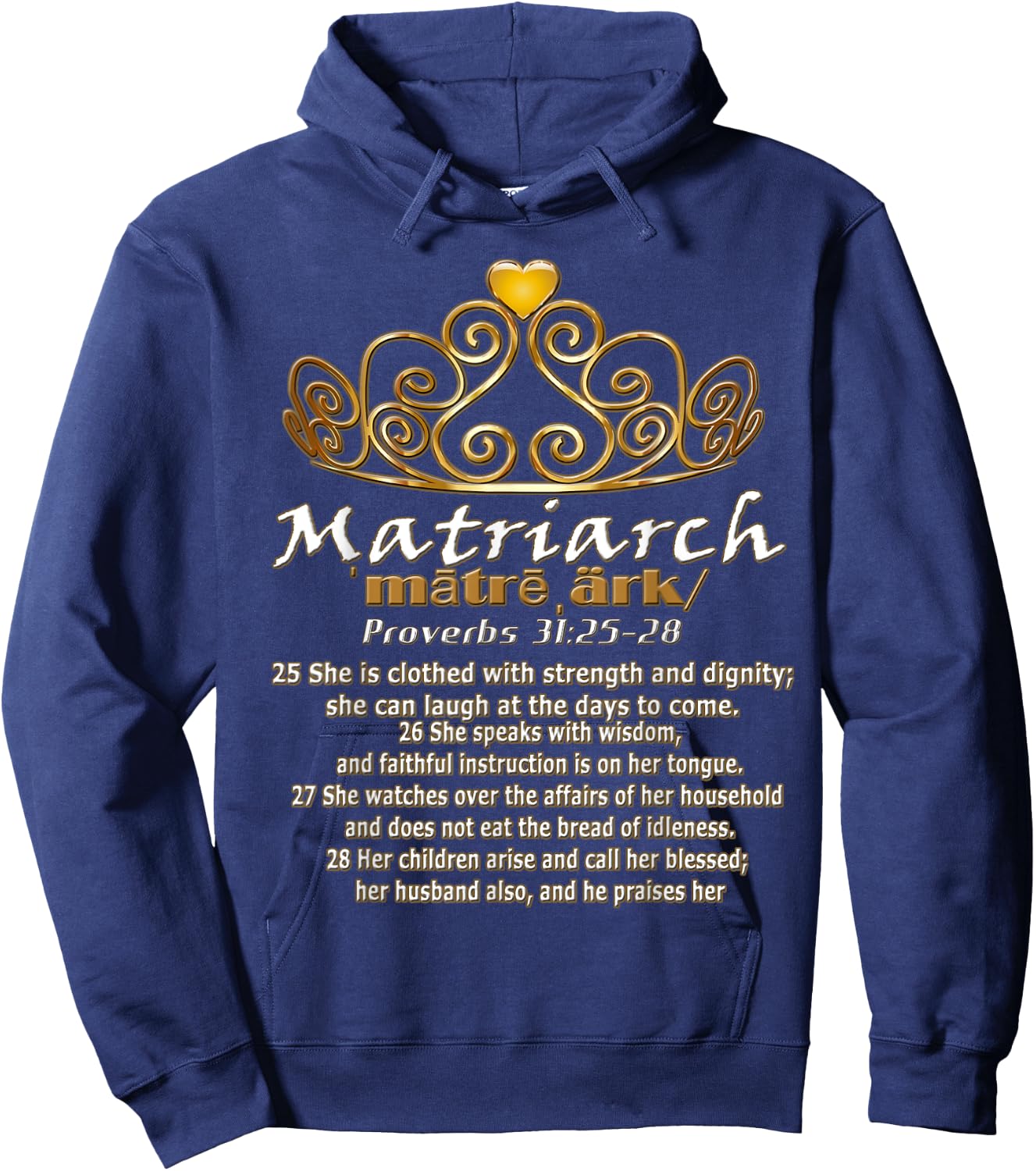 Matriarch Proverbs 31 Bible Scripture Hoodie - Hoodie | Navy