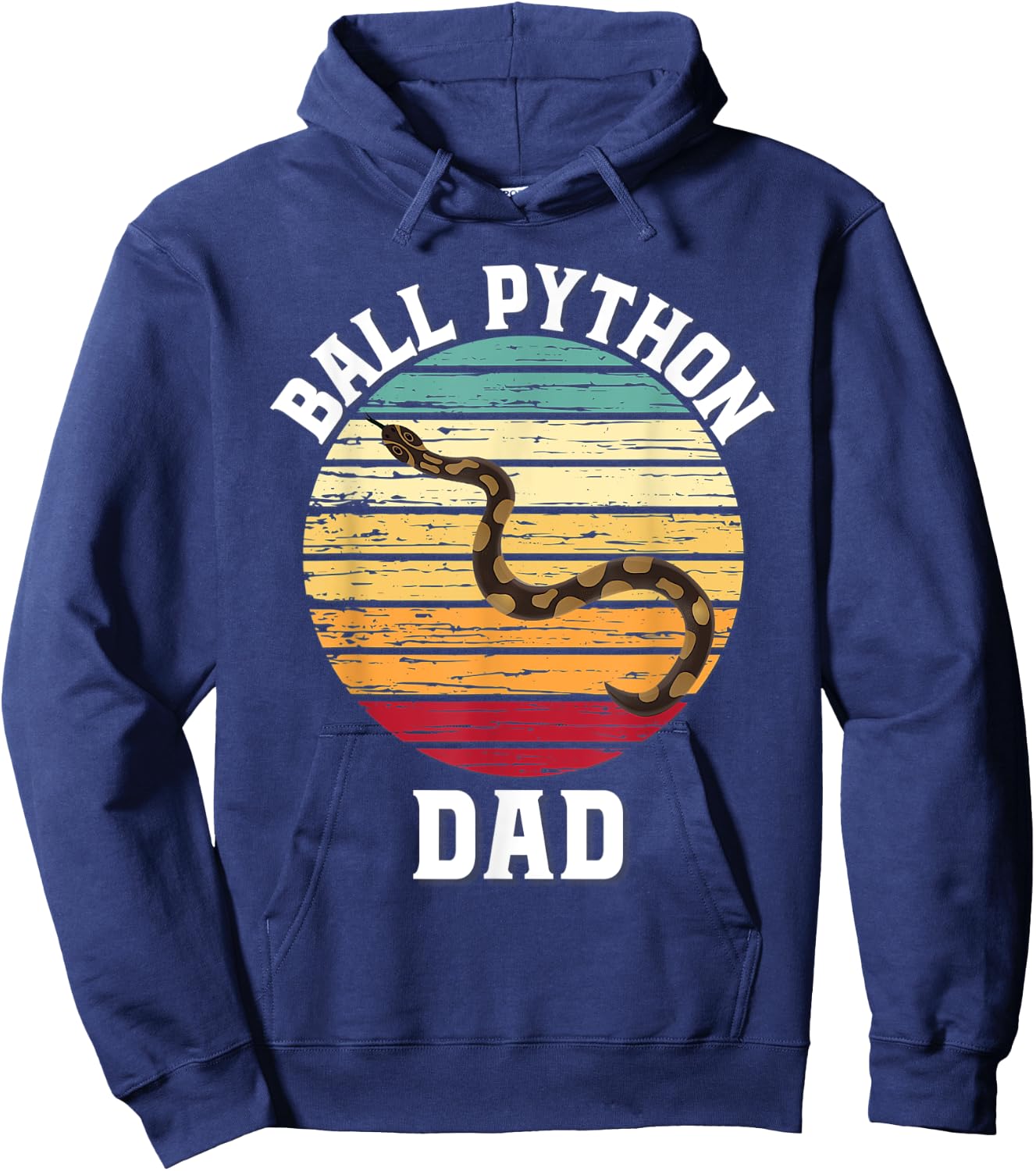 Vintage Ball Python Dad Pet Snake Hoodie - Hoodie | Navy