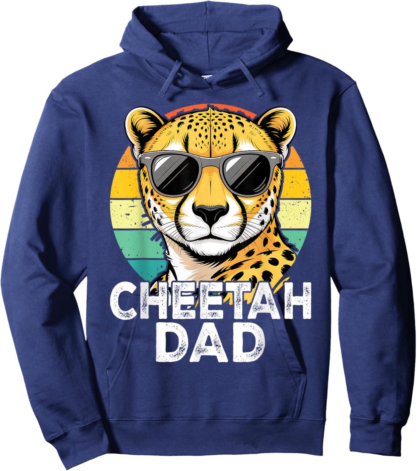 Vintage Dad Cheetah Lovers Daddy Father's Day Hoodie - Hoodie | Navy