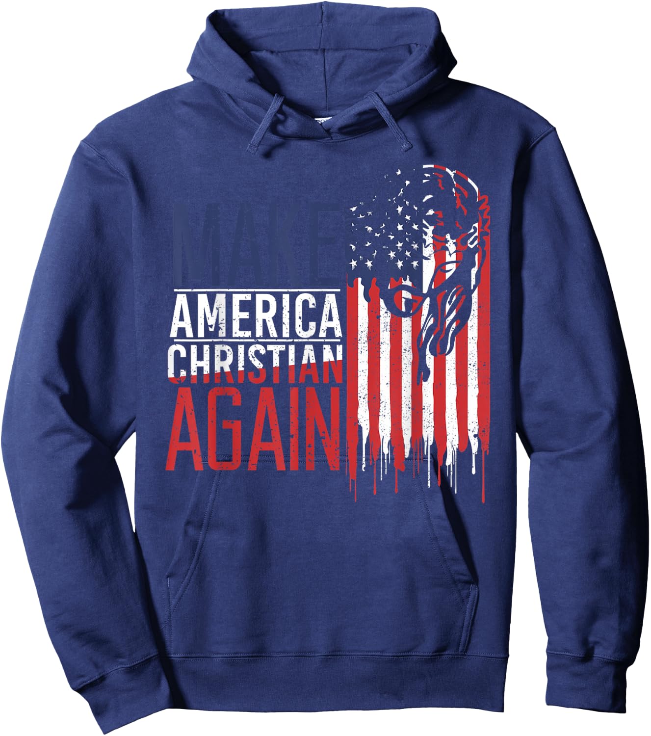 Make America Christian Again USA Jesus Faith Hoodie - Hoodie | Navy